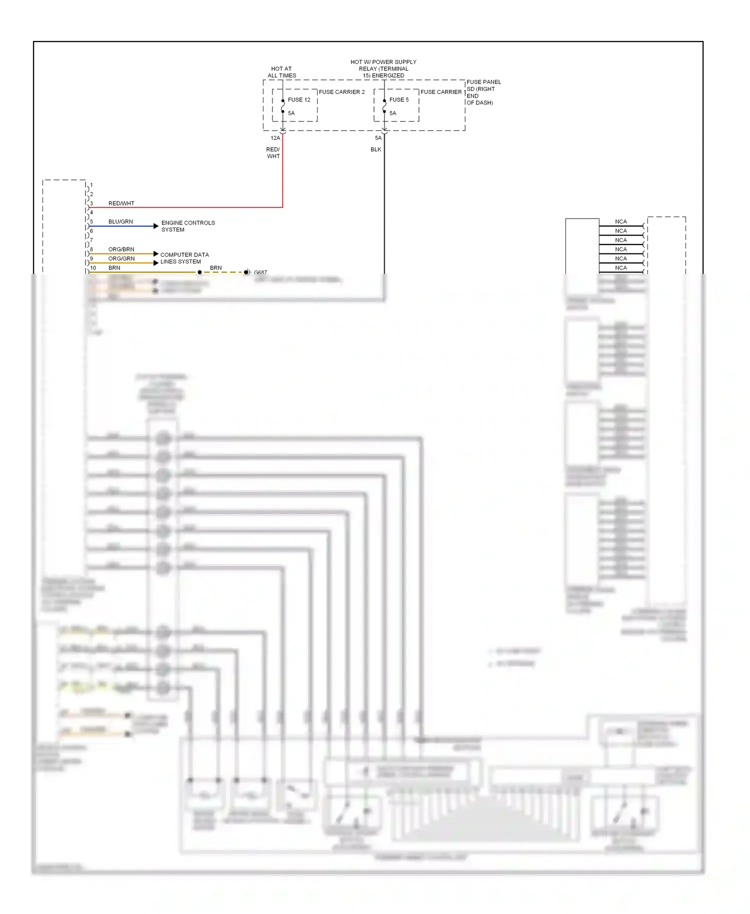 Audi A5 I facelift (2011-2016) fuse panel sd wiring diagram  (9 of 10)