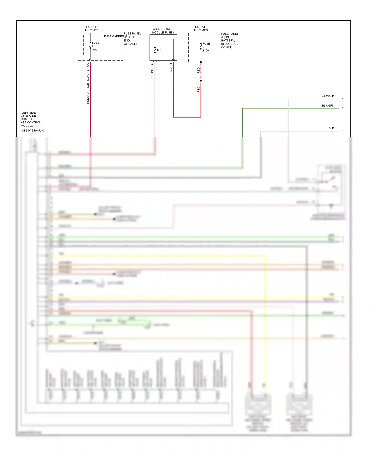 Audi A5 I facelift (2011-2016) (left side of engine compt) abs control module wiring diagram  (1 of 1)