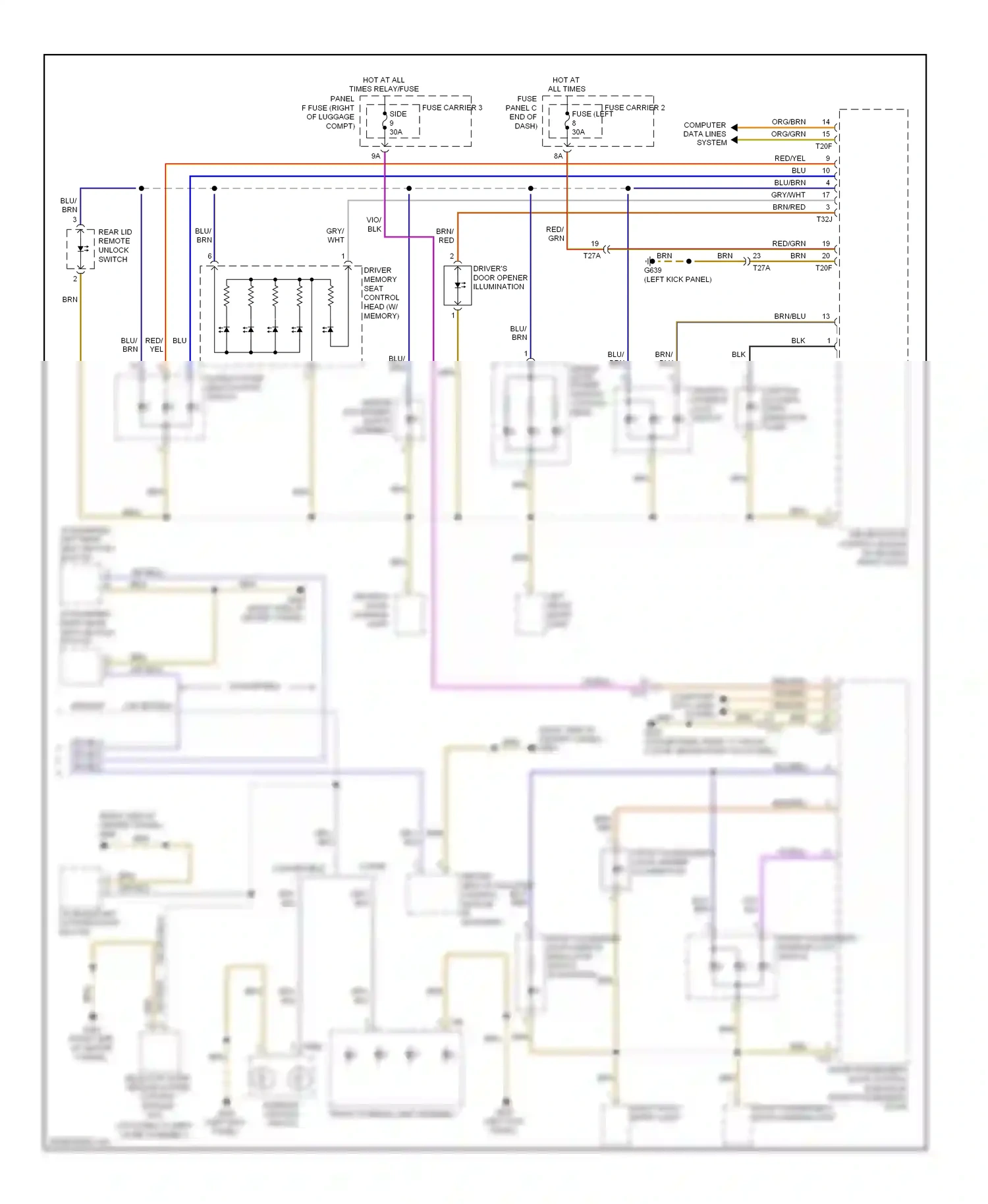 Audi A5 I facelift (2011-2016) relay/fuse panel sf wiring diagram  (1 of 3)