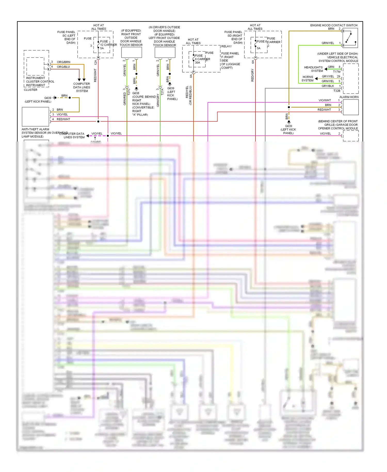 Audi A5 I facelift (2011-2016) right access/start authorization antenna wiring diagram  (1 of 1)