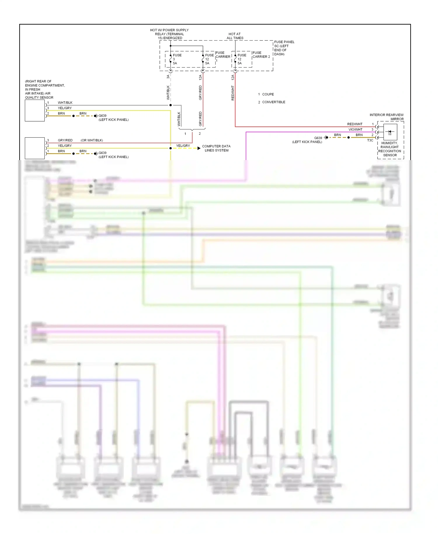 Audi A5 I facelift (2011-2016) right front upper body vent temperature sensor wiring diagram  (1 of 1)
