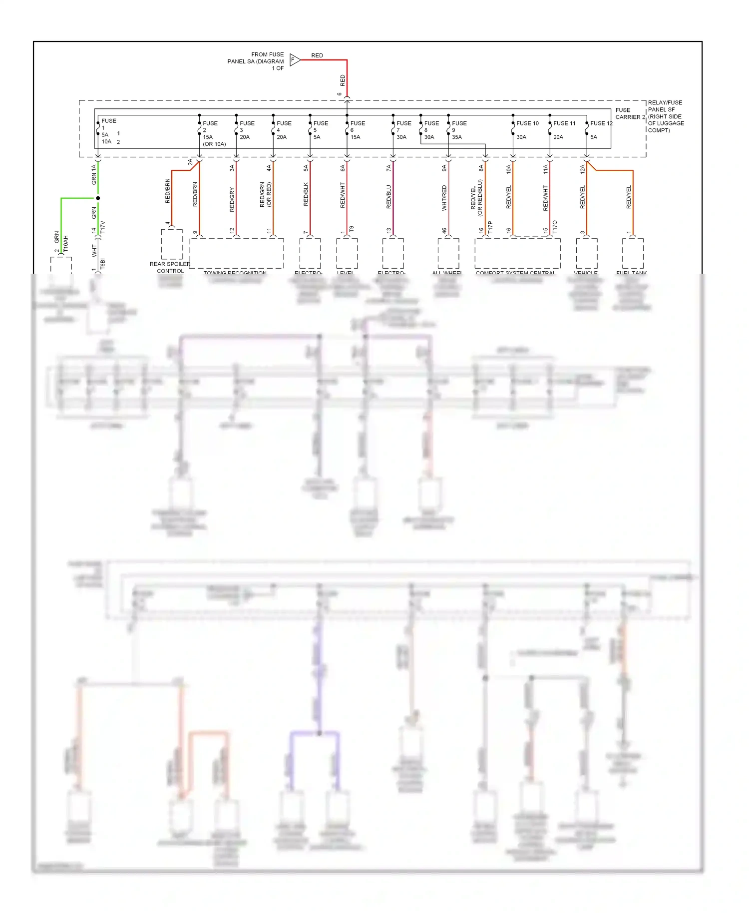 Audi A5 I facelift (2011-2016) seat occupied recognition control module wiring diagram  (1 of 2)