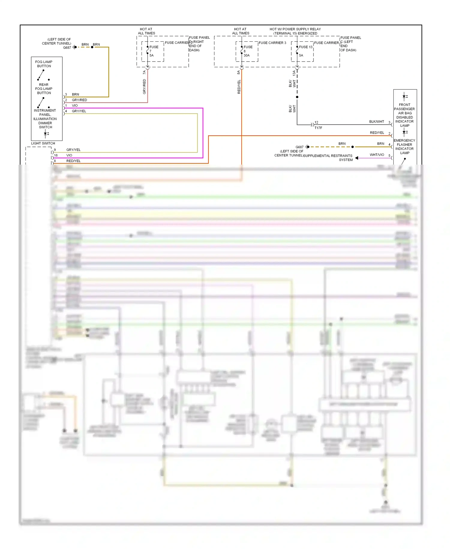 Audi A5 I facelift (2011-2016) vehicle electrical system control module (under left side of dash) wiring diagram  (6 of 27)