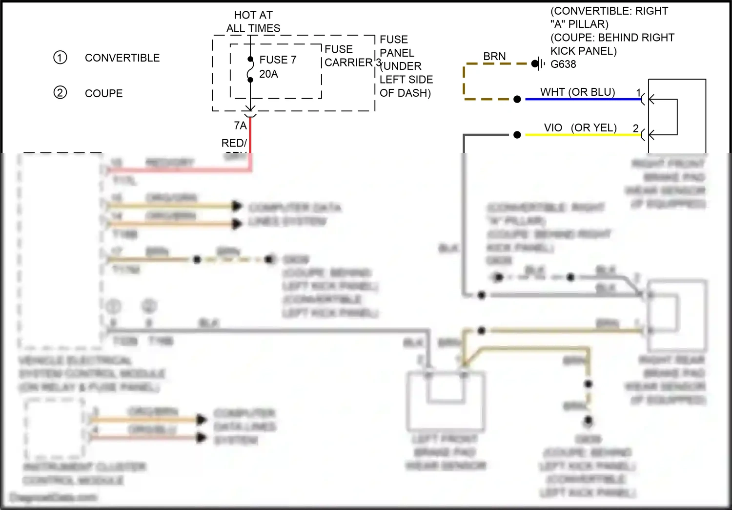 Audi A5 I facelift (2011-2016) instrument cluster control module wiring diagram  (11 of 22)