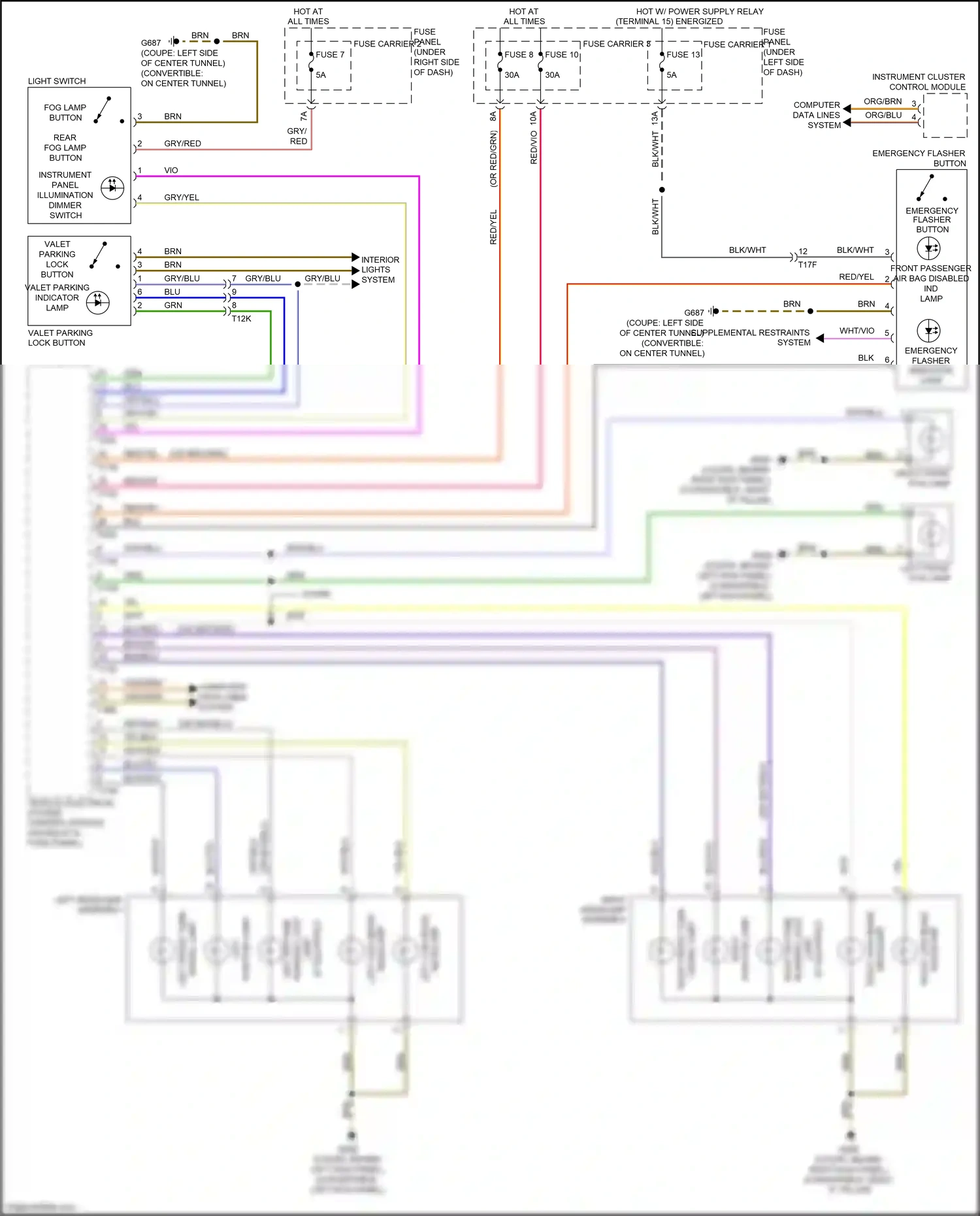 Audi A5 I facelift (2011-2016) instrument cluster control module wiring diagram  (15 of 22)