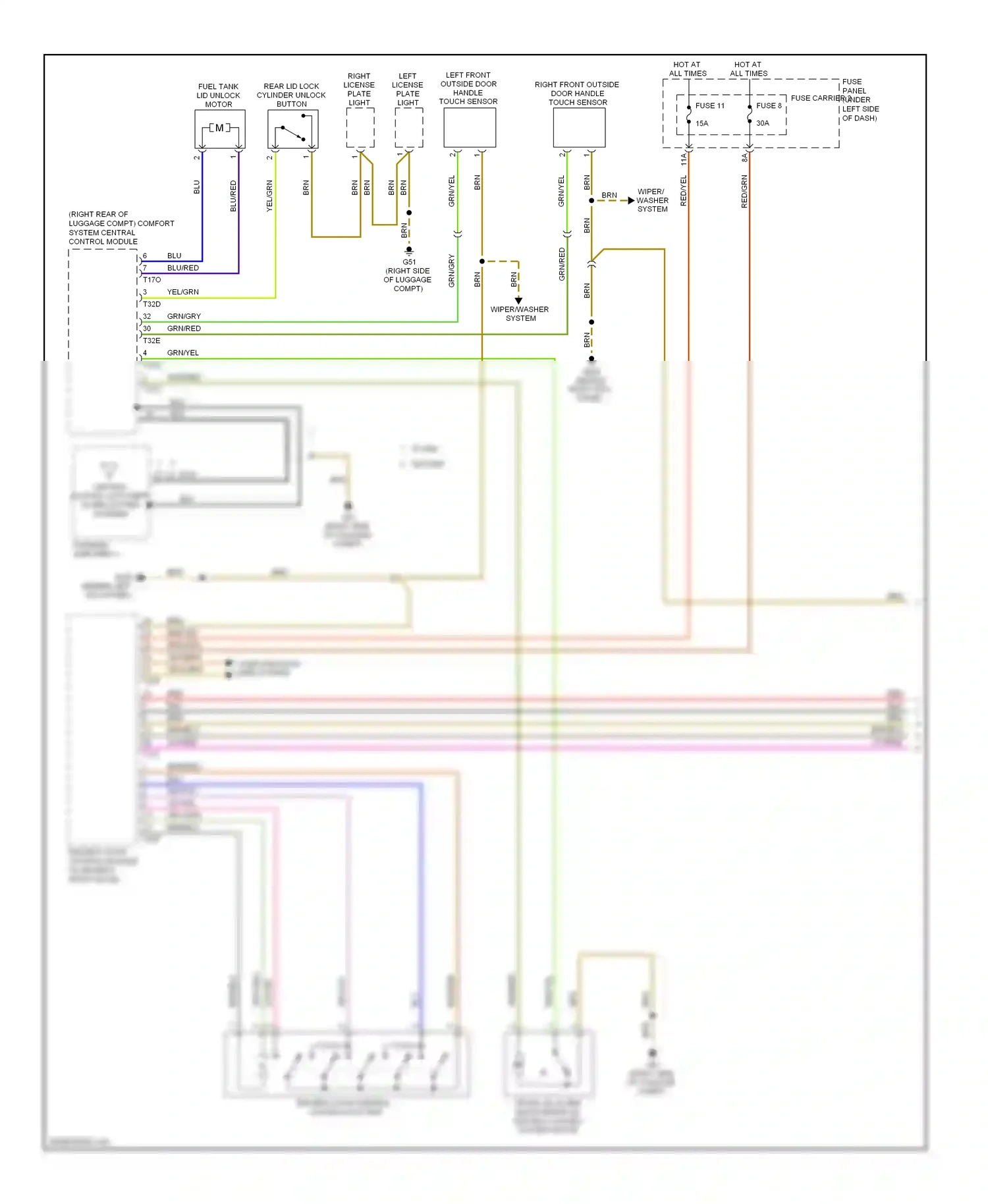 Audi A5 I (2007-2011) (behind left kick panel) wiring diagram  (29 of 39)