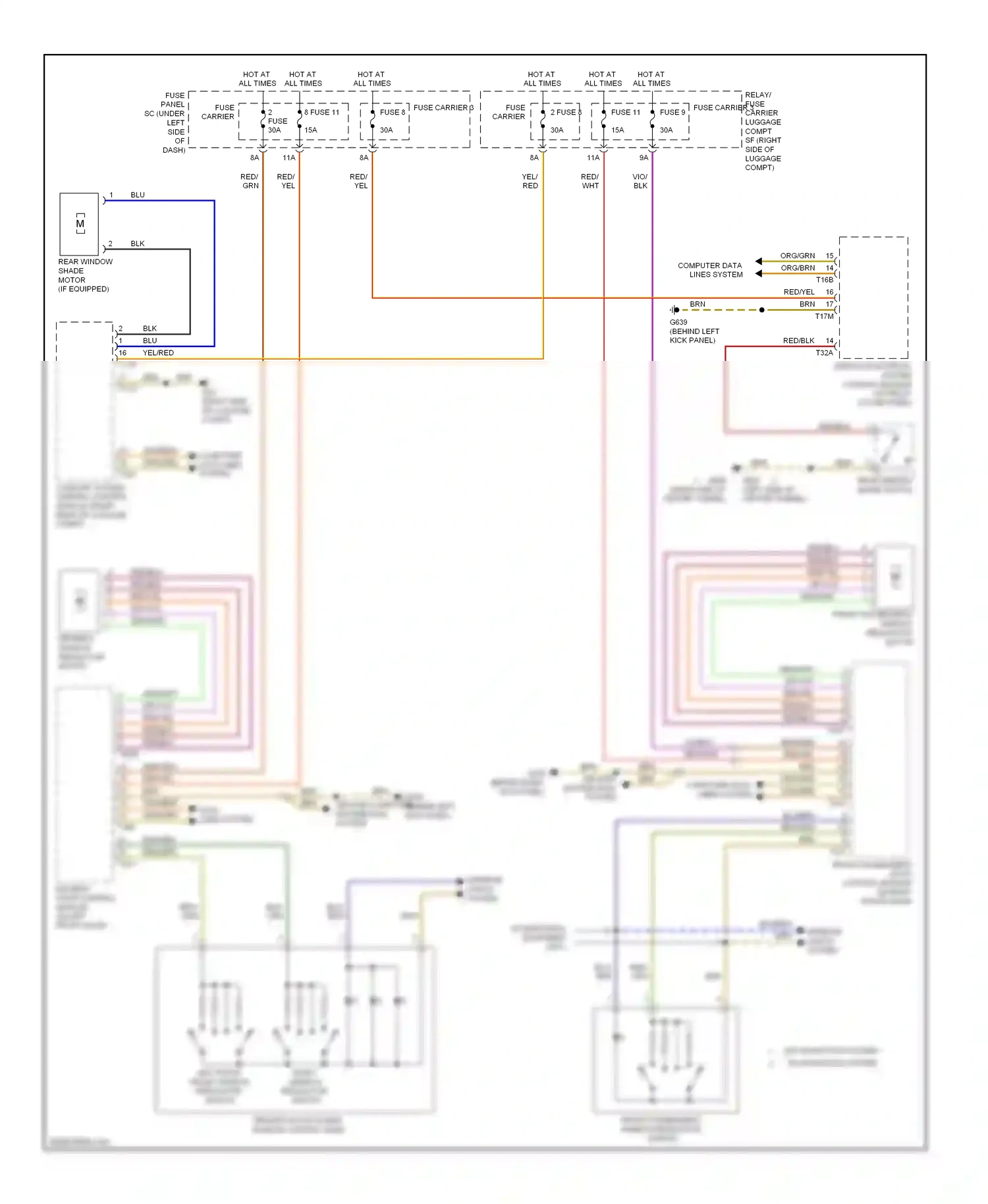 Audi A5 I (2007-2011) (behind left kick panel) wiring diagram  (36 of 39)