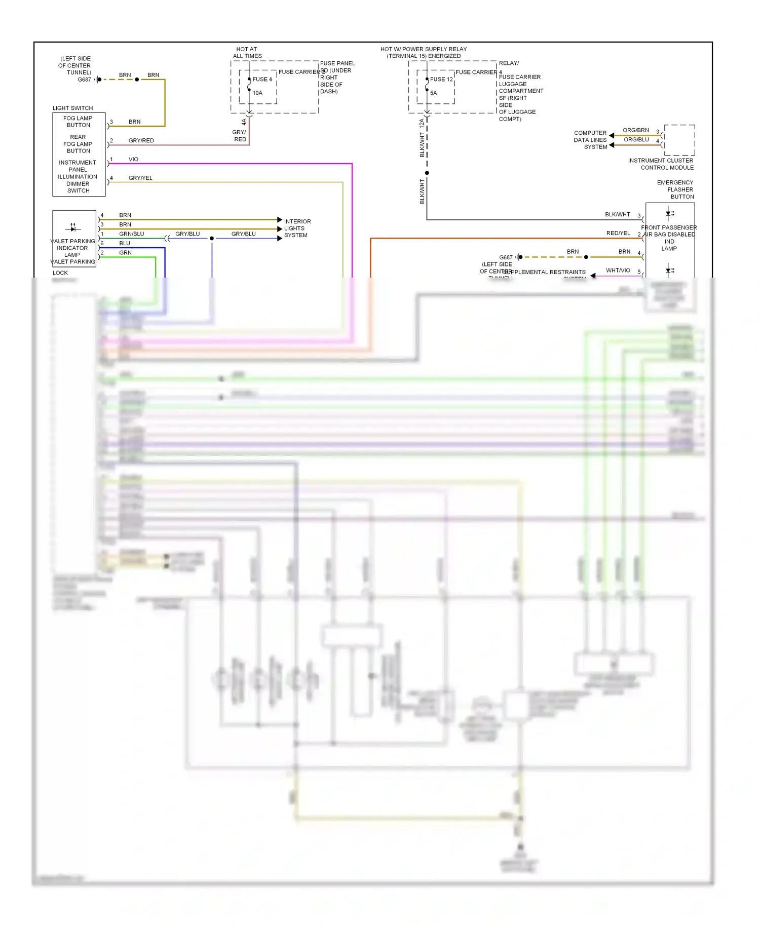 Audi A5 I (2007-2011) (behind left kick panel) wiring diagram  (15 of 39)