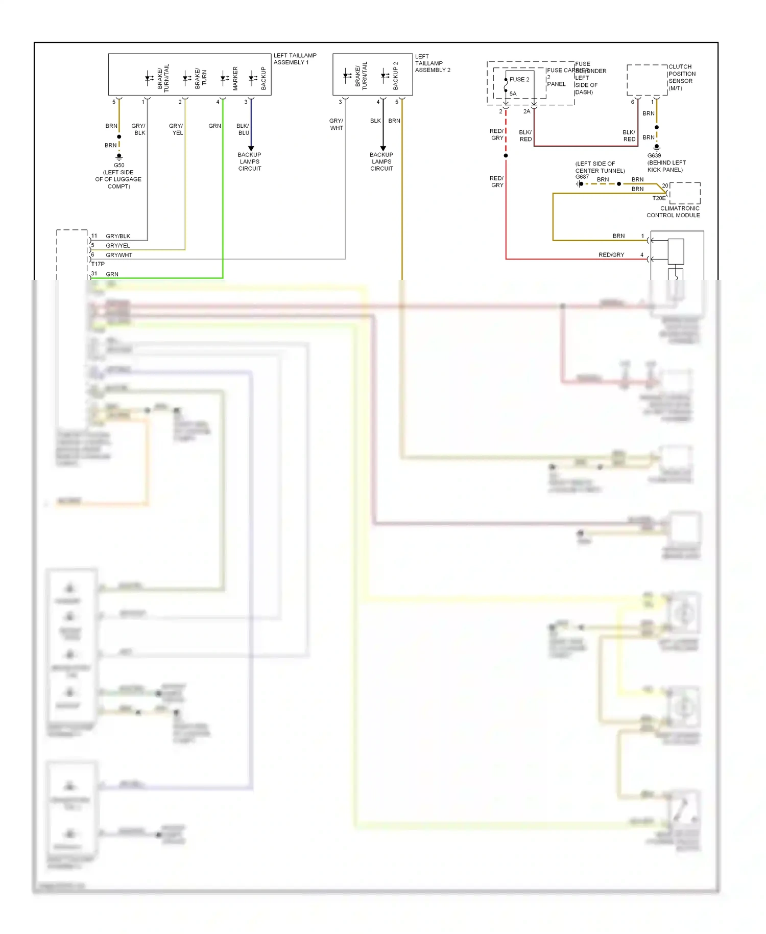 Audi A5 I (2007-2011) (behind left kick panel) wiring diagram  (7 of 39)