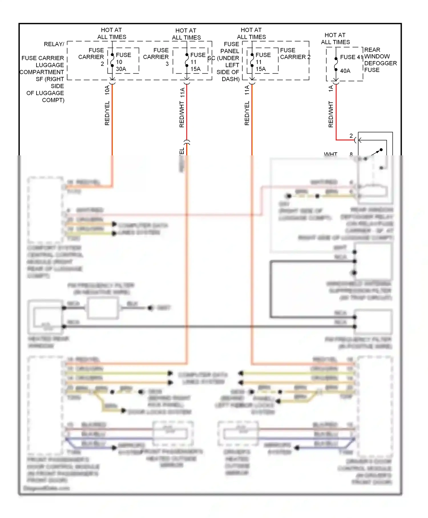 Audi A5 I (2007-2011) (behind right kick panel) wiring diagram  (6 of 19)