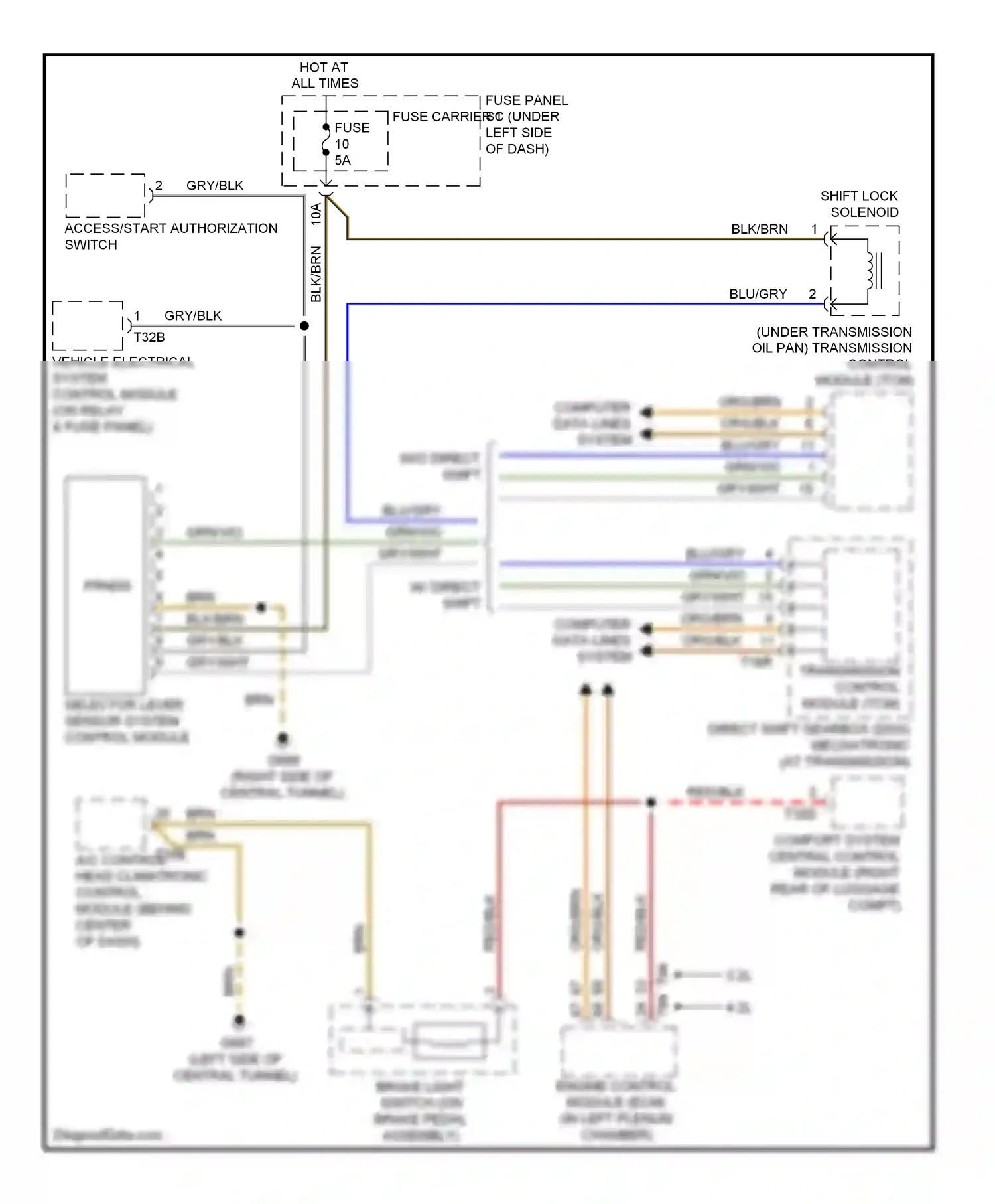 Audi A5 I (2007-2011) engine control module (ecm) (in left plenum chamber) wiring diagram  (8 of 10)