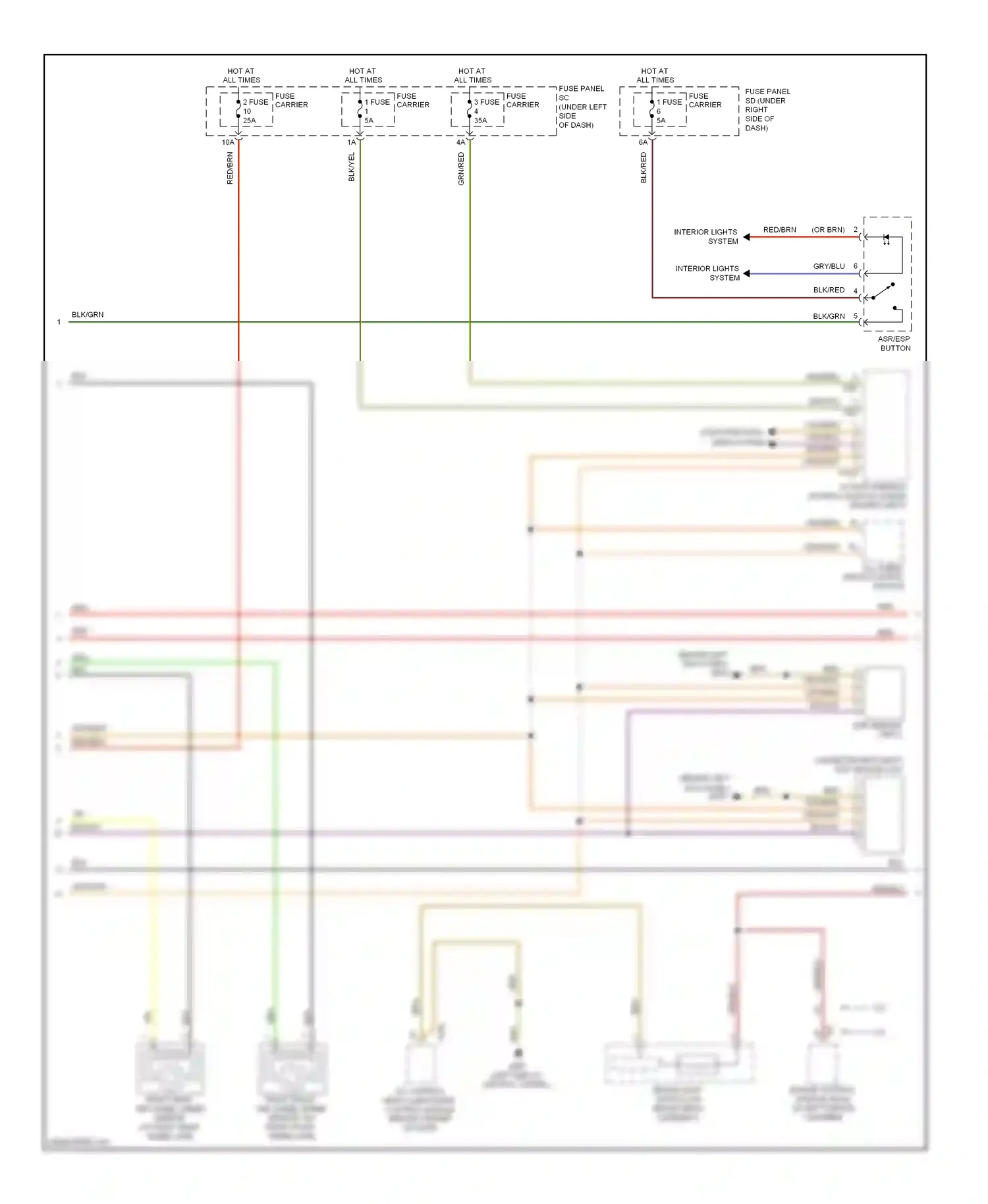 Audi A5 I (2007-2011) engine control module (ecm) (in left plenum chamber) wiring diagram  (1 of 10)