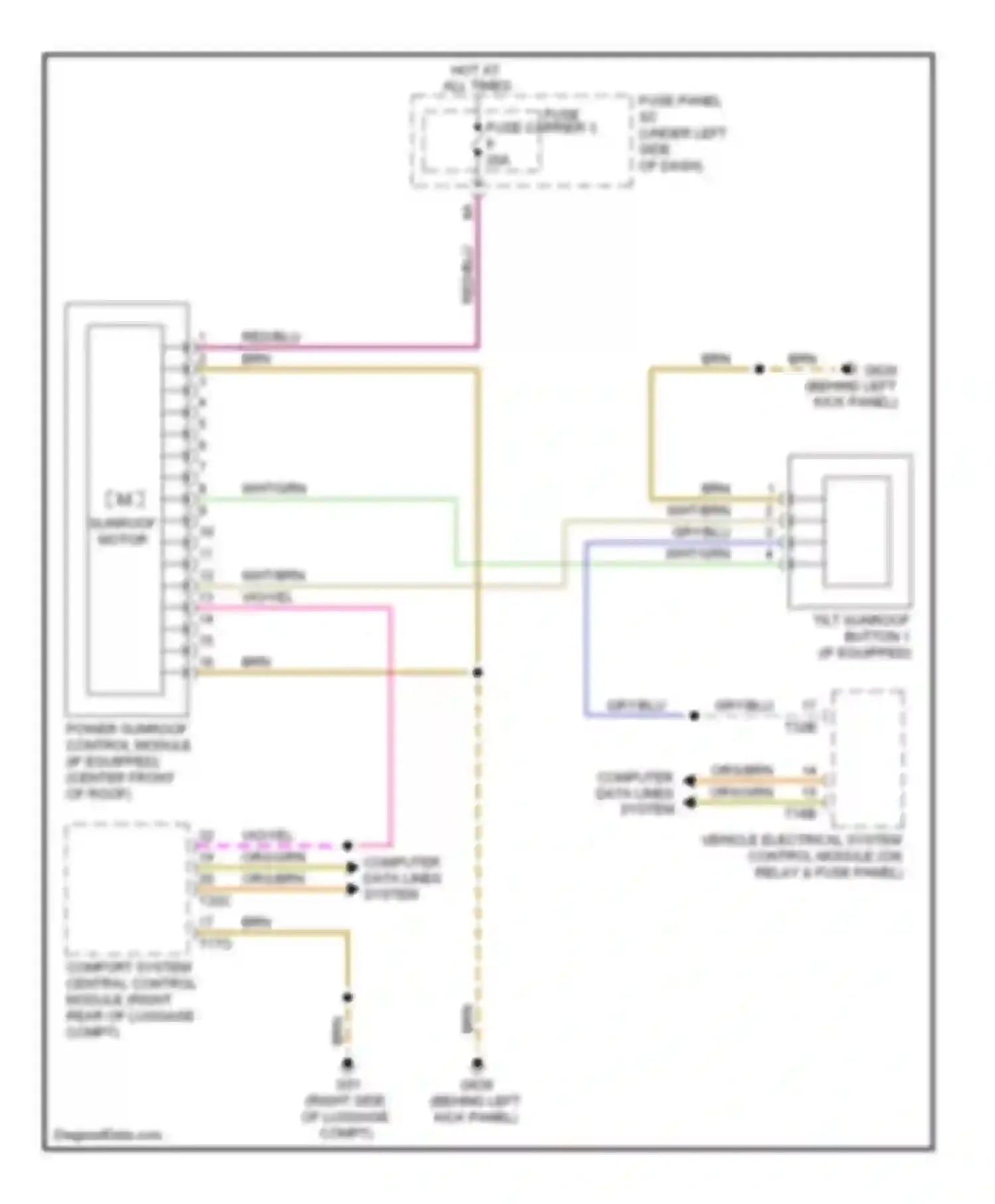 Wiring diagram fuse carrier 3 for Audi A5 I (2007-2011) (12 of 23)