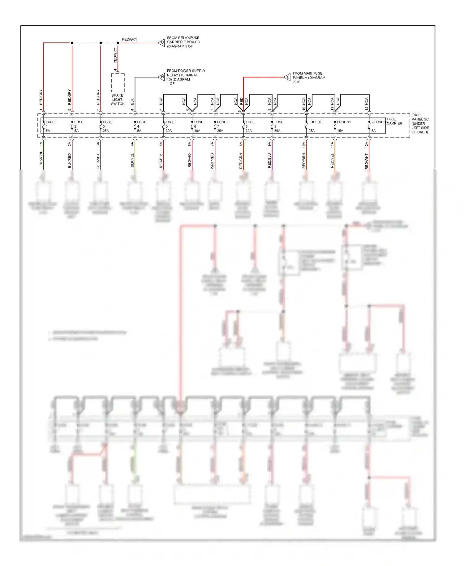 Audi A5 I (2007-2011) fuse wiring diagram  (20 of 31)