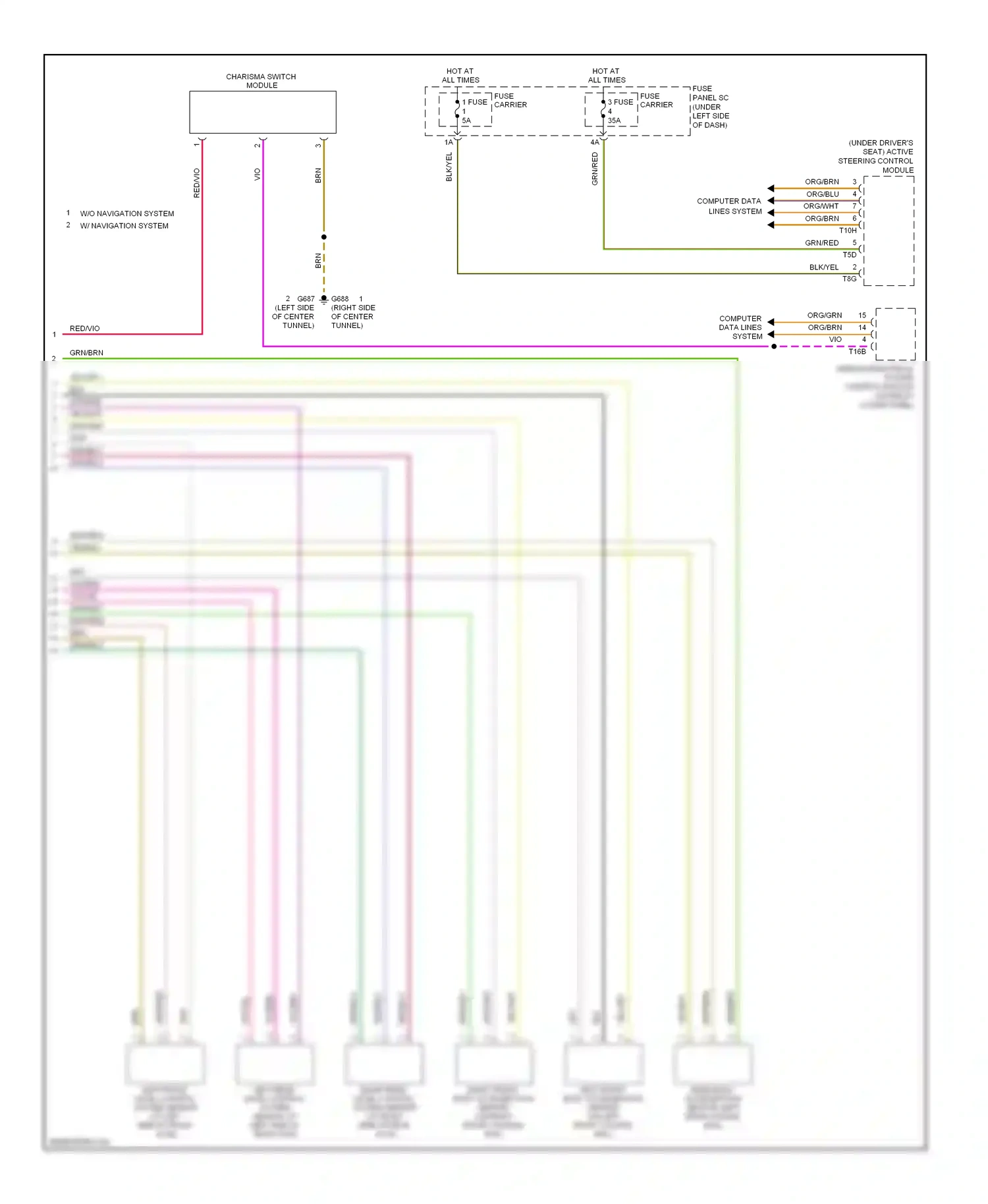Audi A5 I (2007-2011) left rear level control system sensor (at left side of rear axle) wiring diagram  (1 of 1)