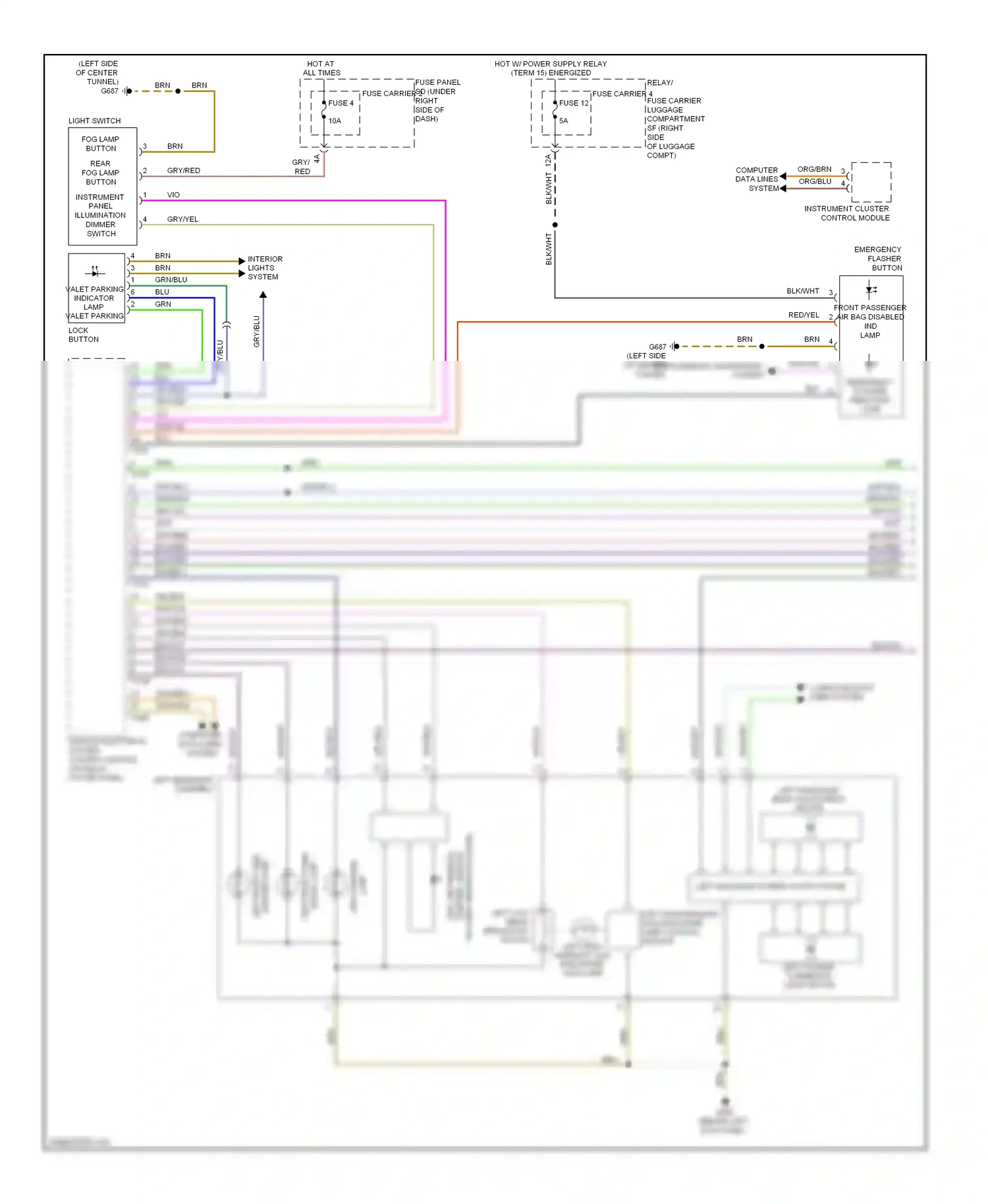 Audi A5 I (2007-2011) (w/ light sensor package) wiring diagram  (1 of 4)