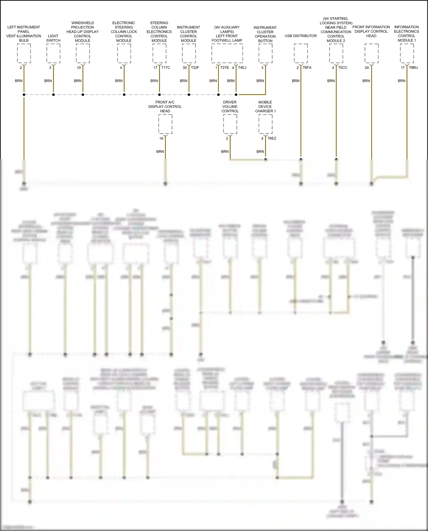 Audi A5 II facelift (2019-2024) electronic steering column lock control module wiring diagram  (2 of 3)