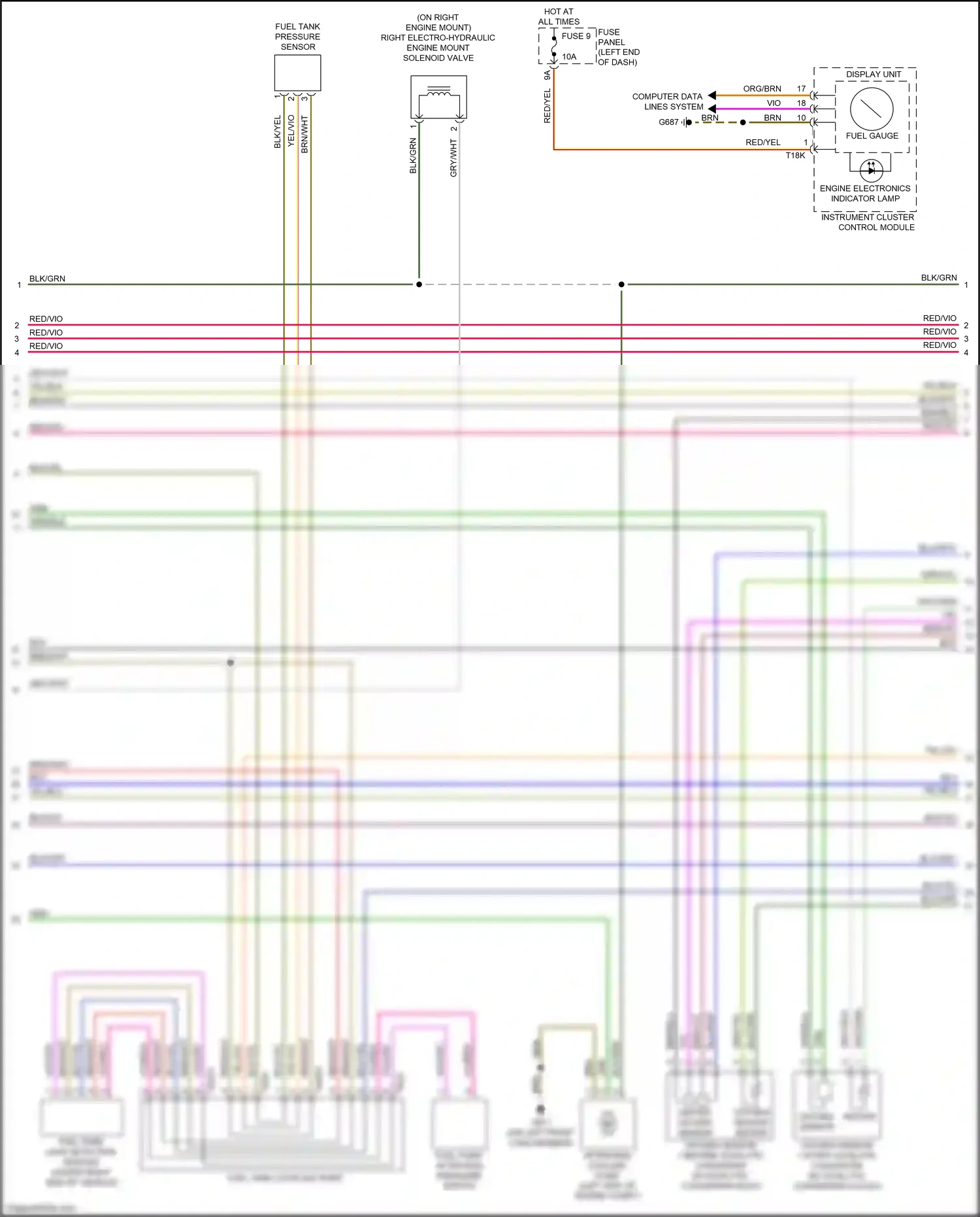 Audi A5 II facelift (2019-2024) engine electronics indicator lamp wiring diagram  (1 of 1)
