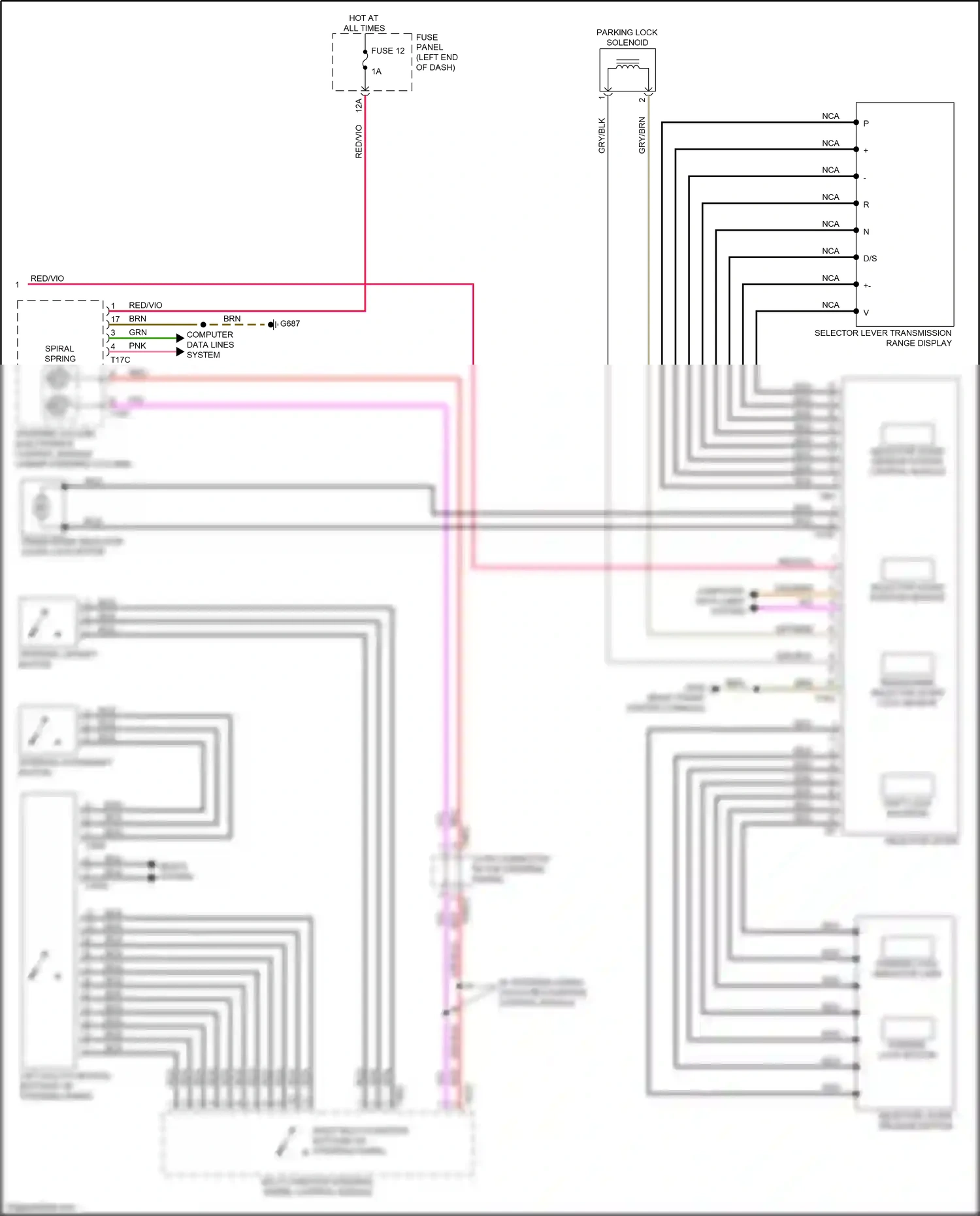 Audi A5 II facelift (2019-2024) left multi-function buttons on steering wheel wiring diagram  (1 of 3)