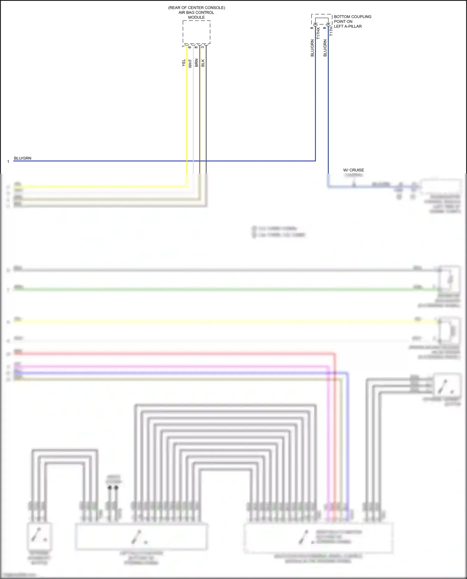 Audi A5 II facelift (2019-2024) left multi-function buttons on steering wheel wiring diagram  (3 of 3)