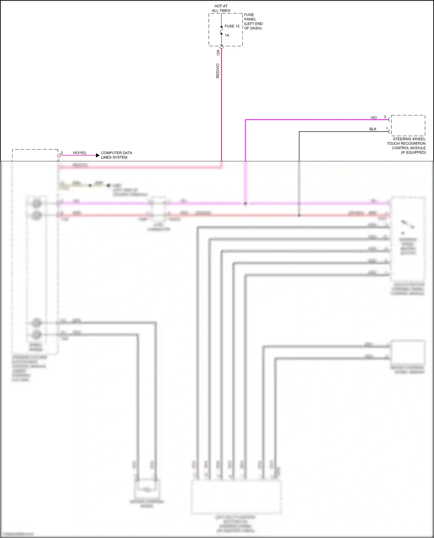 Audi A5 II facelift (2019-2024) left multi-function buttons on steering wheel wiring diagram  (2 of 3)