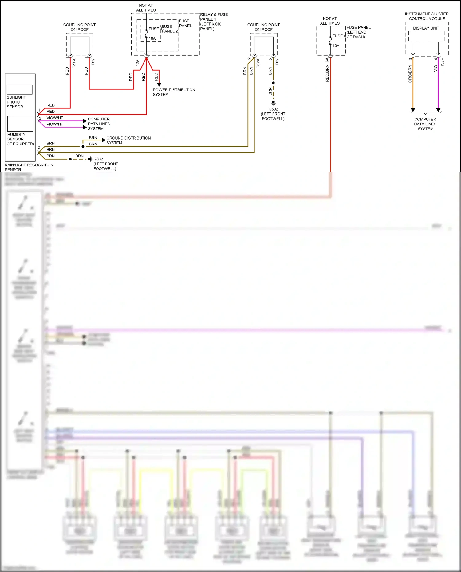 Audi A5 II facelift (2019-2024) rain/light recognition sensor wiring diagram  (1 of 10)