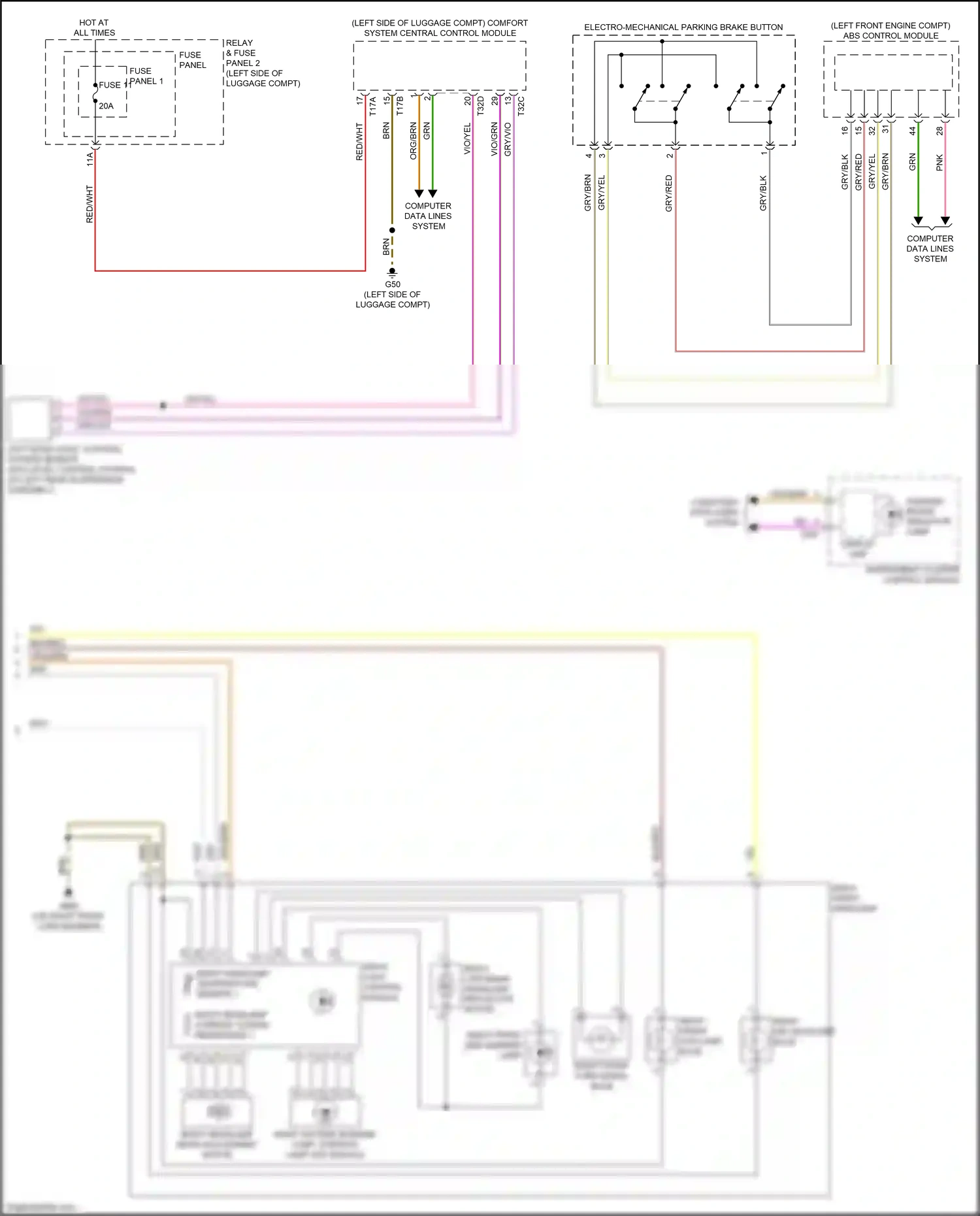 Audi A5 II facelift (2019-2024) right light control module wiring diagram  (3 of 5)