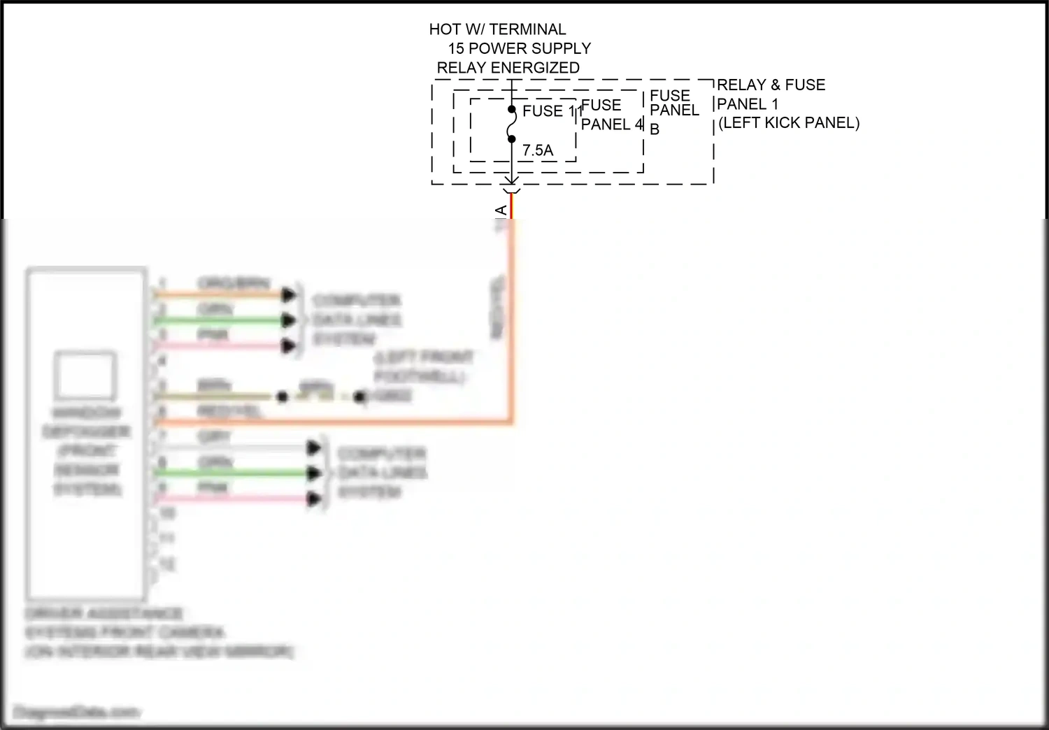 Audi A5 II (2016-2020) driver assistance systems front camera wiring diagram  (2 of 3)