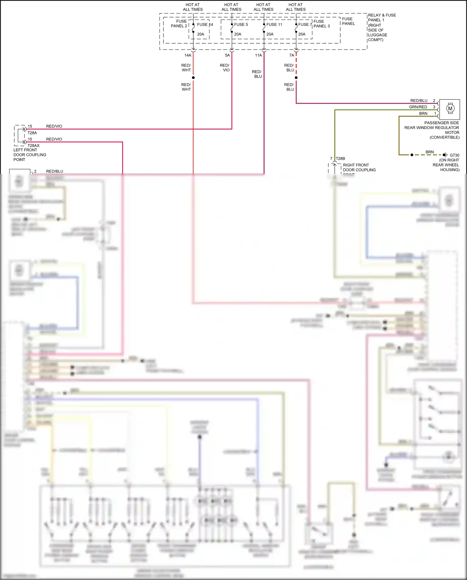 Audi A5 II (2016-2020) fuse panel 3 wiring diagram  (3 of 47)