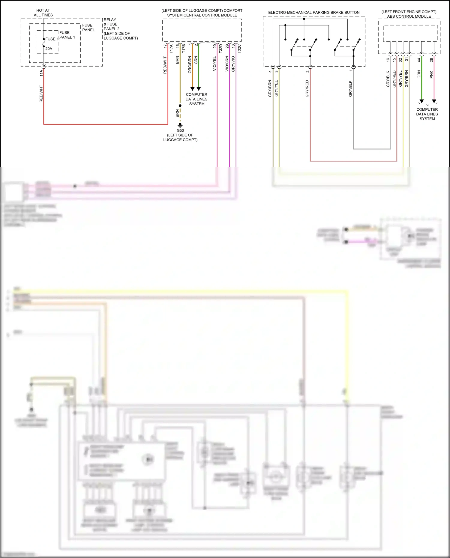 Audi A5 II (2016-2020) instrument cluster control module wiring diagram  (2 of 25)