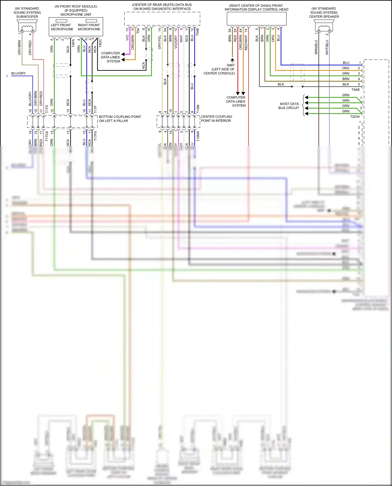 Audi A5 II (2016-2020) left front microphone wiring diagram  (2 of 5)
