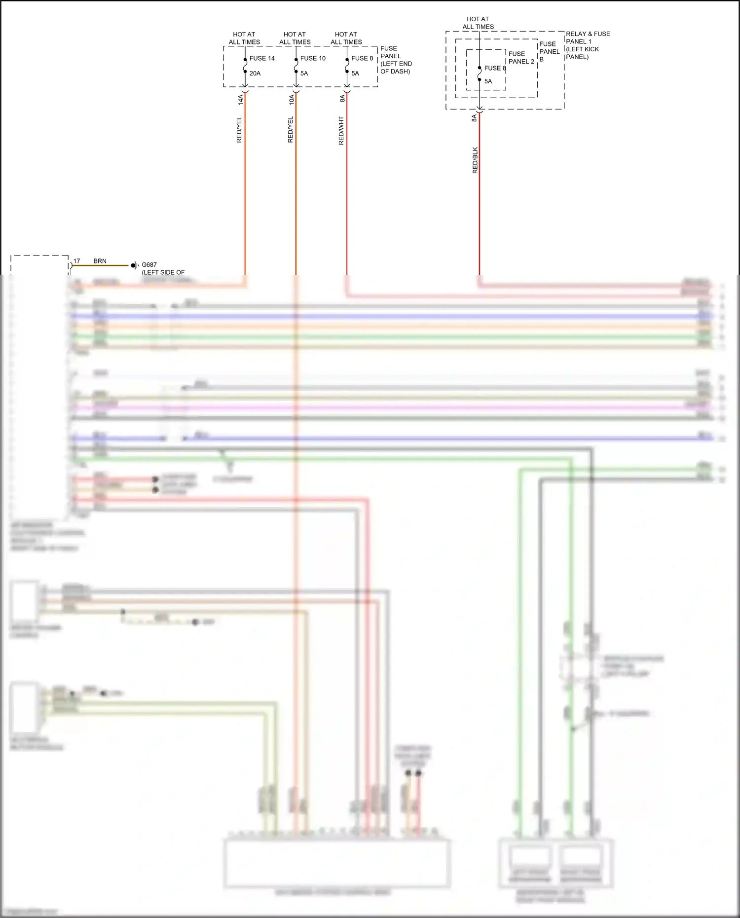 Audi A5 II (2016-2020) multimedia system control head wiring diagram  (2 of 7)
