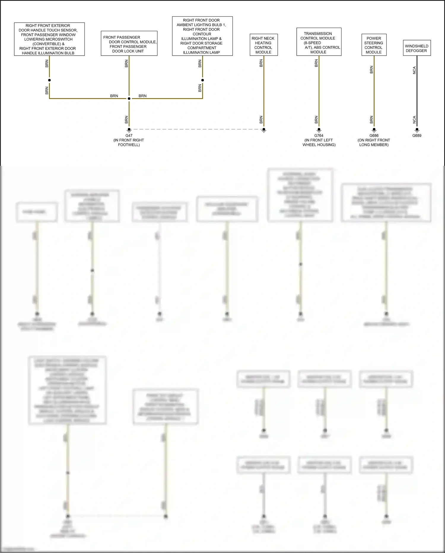 Audi A5 II (2016-2020) passenger occupant detection system control module wiring diagram  (1 of 3)