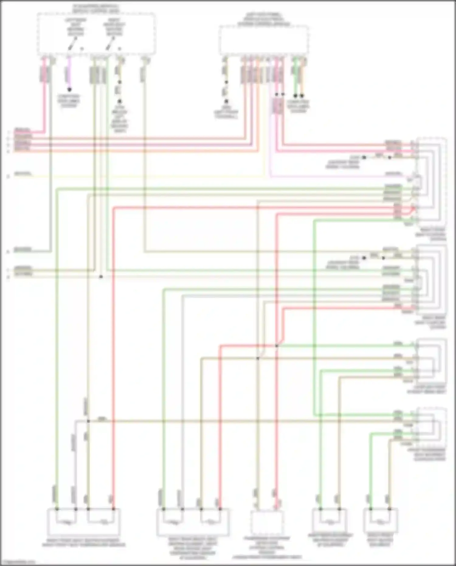 Wiring diagram right front seat heating element, right front seat temperature sensor for Audi A5 II (2016-2020) (1 of 2)
