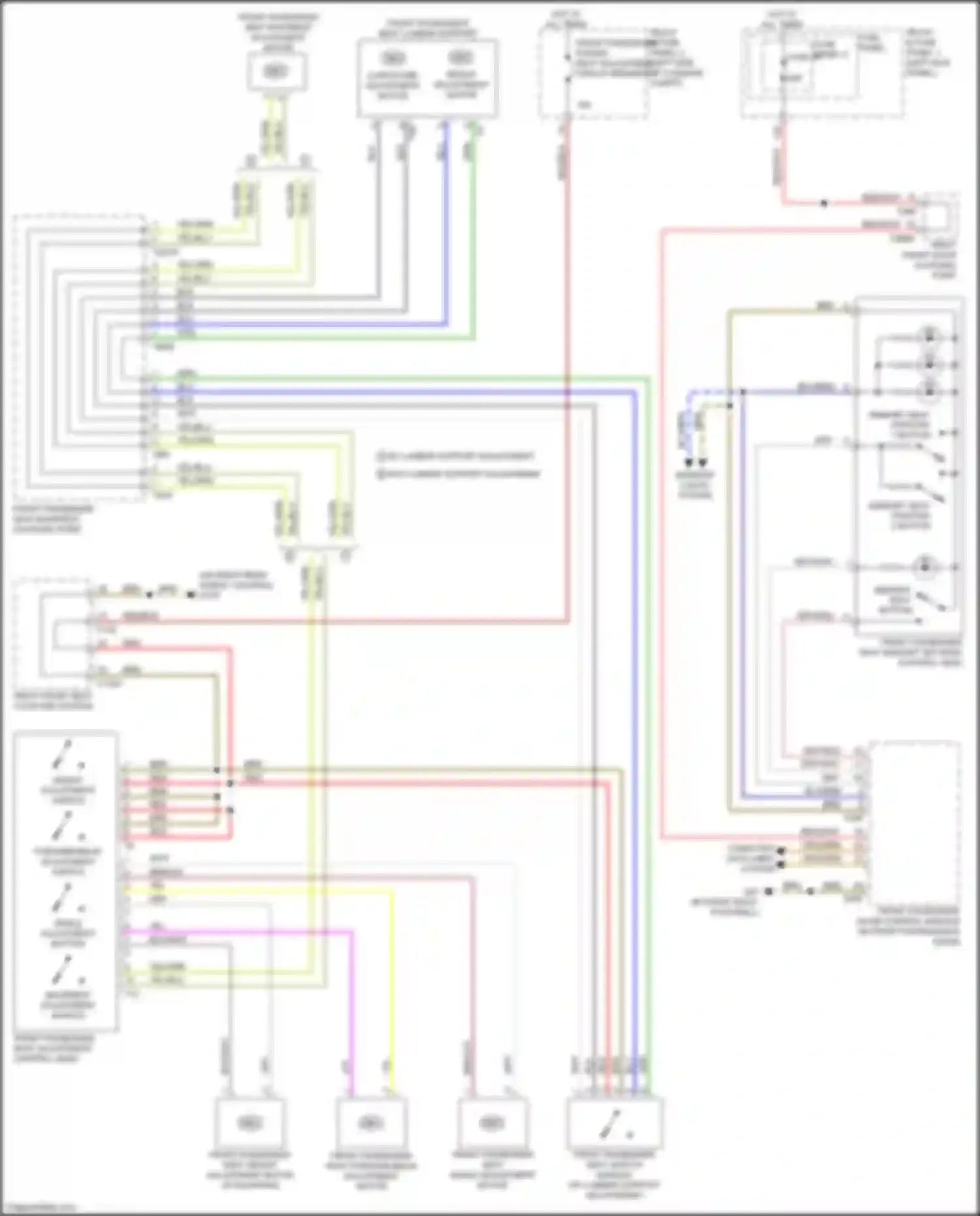 Wiring diagram w/o lumbar support adjustment for Audi A5 II (2016-2020) (1 of 1)