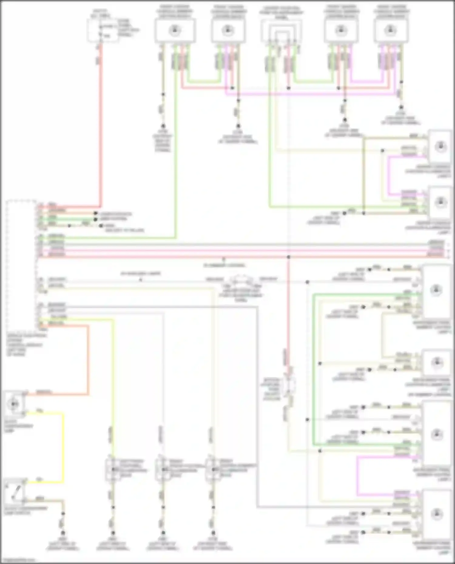 Wiring diagram instrument panel ambient lighting lamp 1 for Audi A6 Allroad Quattro C8 (2019-2024) (2 of 3)