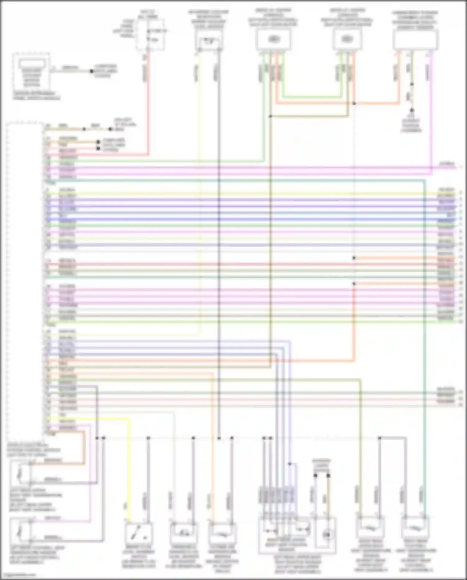 Wiring diagram left rear upper body vent temperature sensor for Audi A6 Allroad Quattro C8 (2019-2024) (2 of 2)