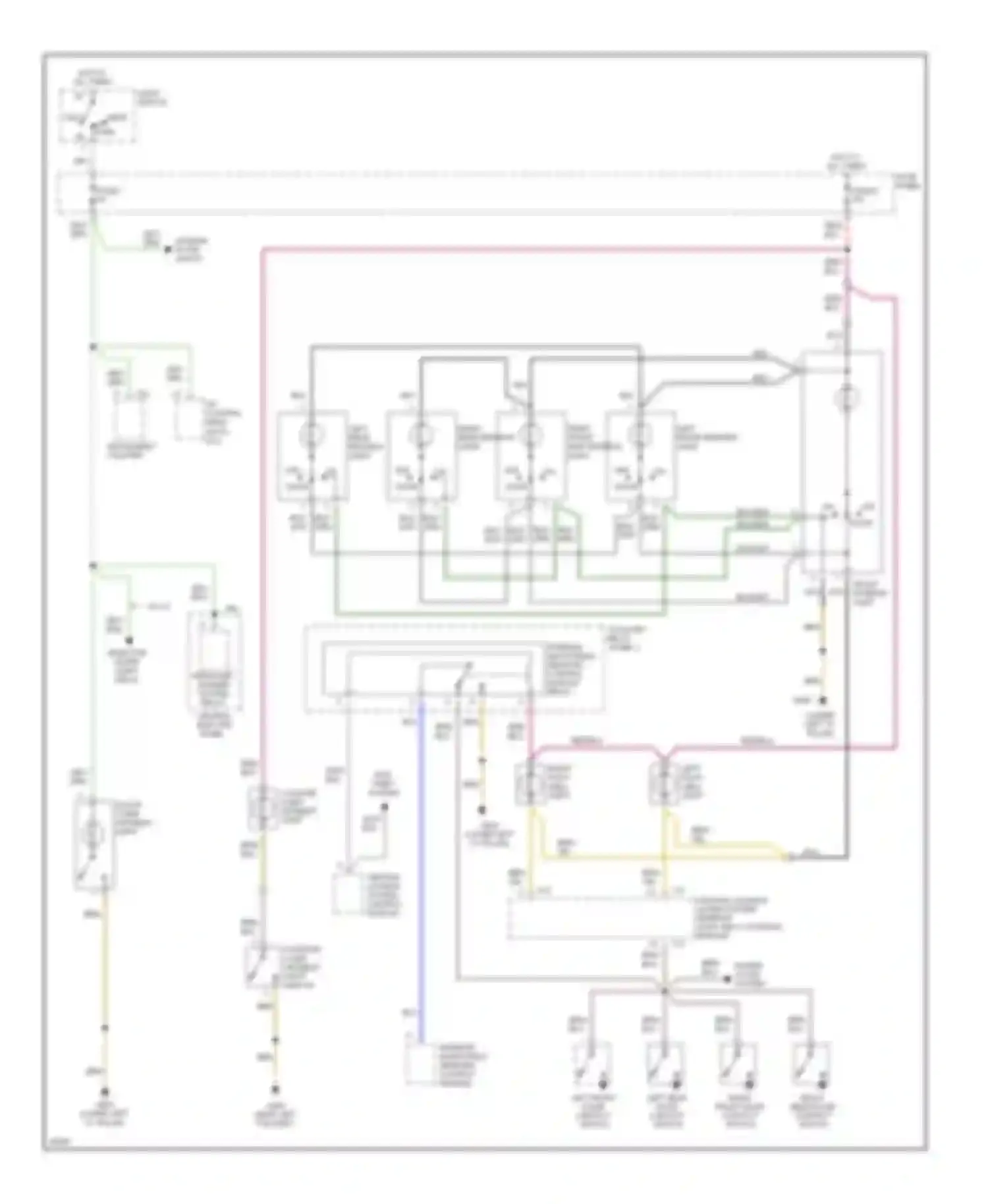A6 Audi C4 (1994-1997): Courtesy lamps circuit, with radio control