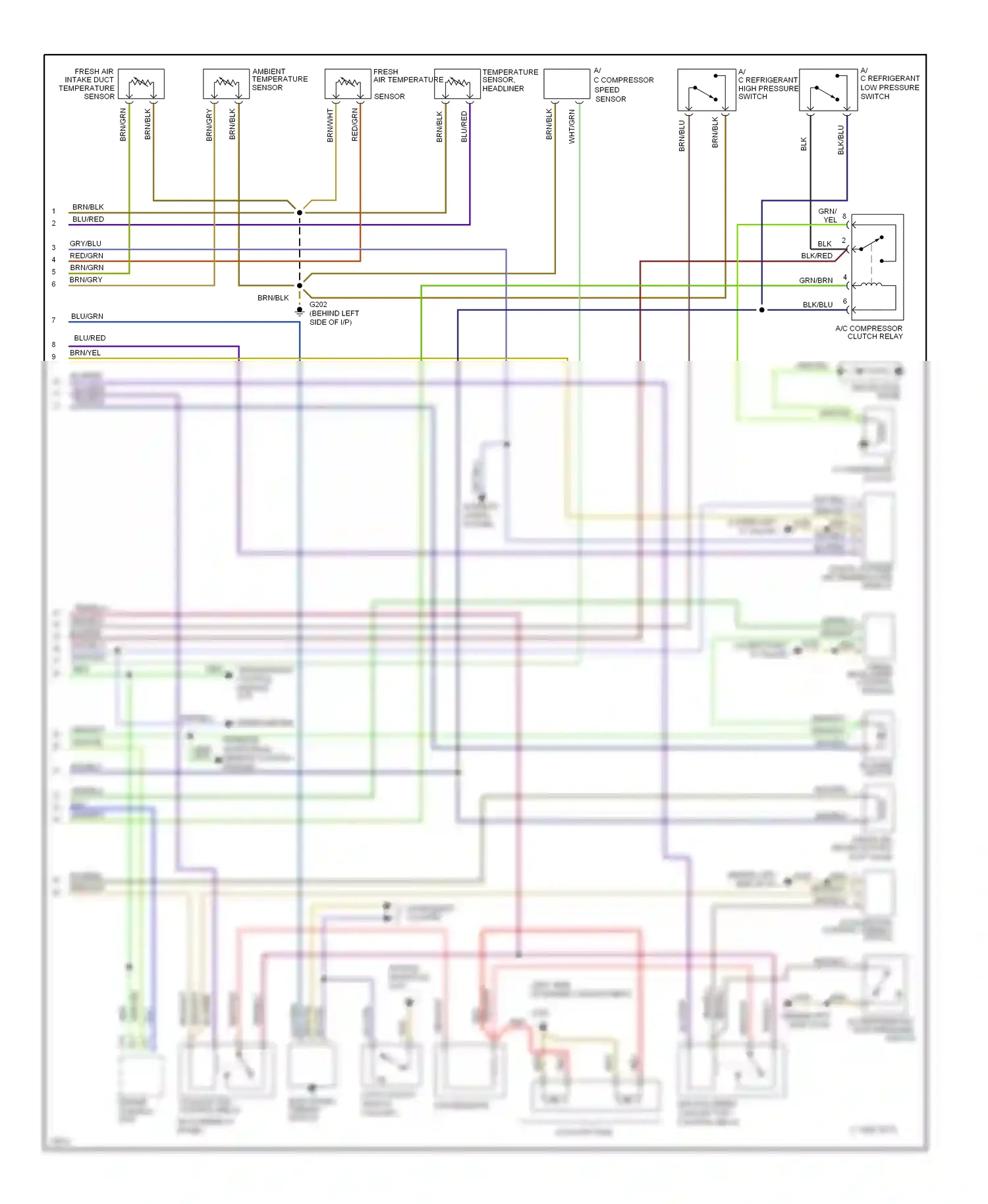 Wiring diagram a/c compressor for Audi A6 C4 (1994-1997) (2 of 2)