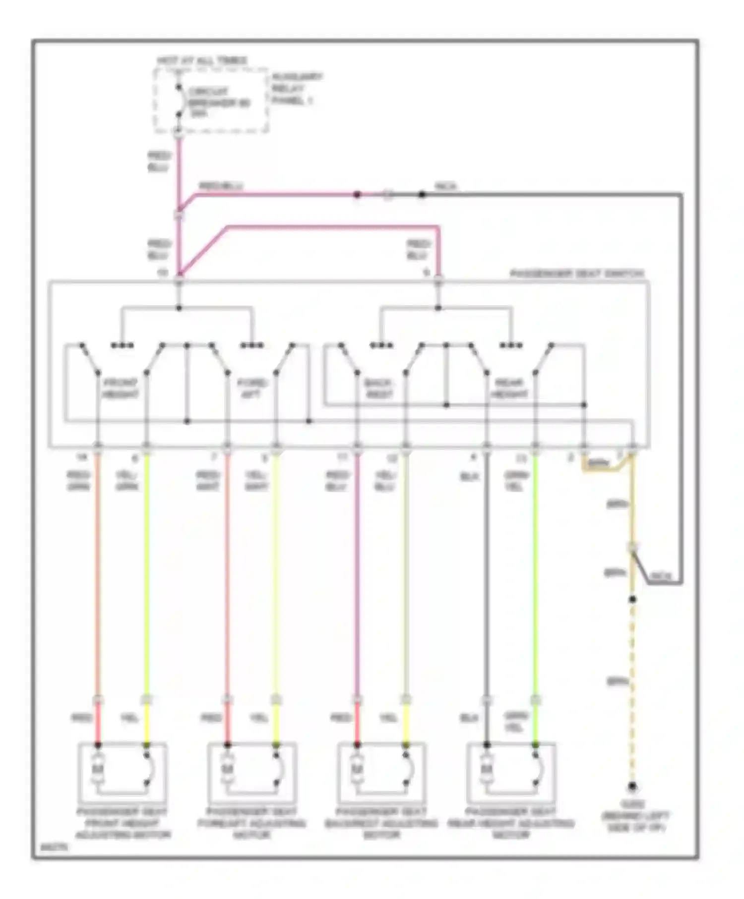 Wiring diagram auxiliary relay panel 1 for Audi A6 C4 (1994-1997) (12 of 16)