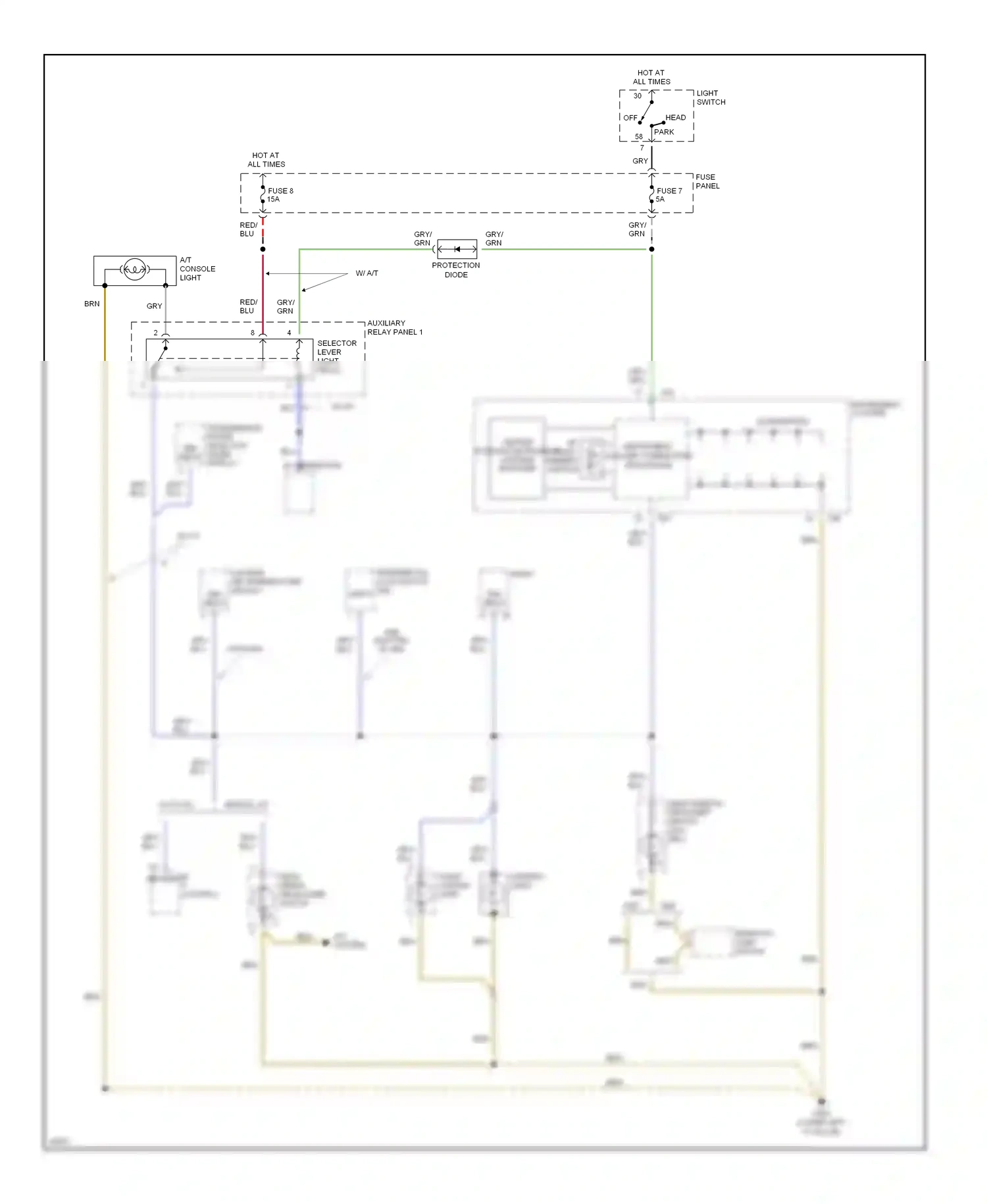 Wiring diagram auxiliary relay panel 1 for Audi A6 C4 (1994-1997) (9 of 16)