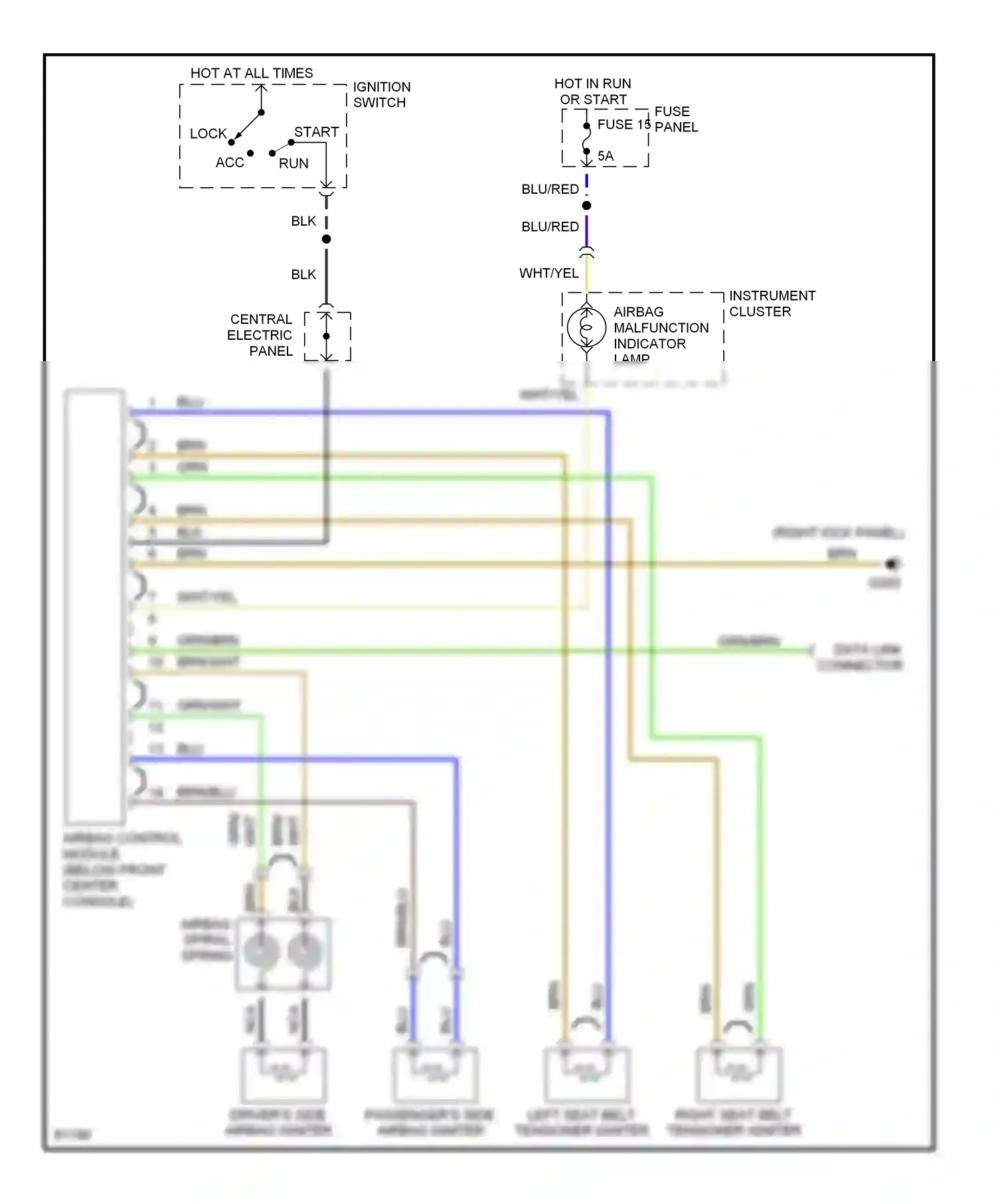 Wiring diagram central electric panel for Audi A6 C4 (1994-1997) (26 of 27)
