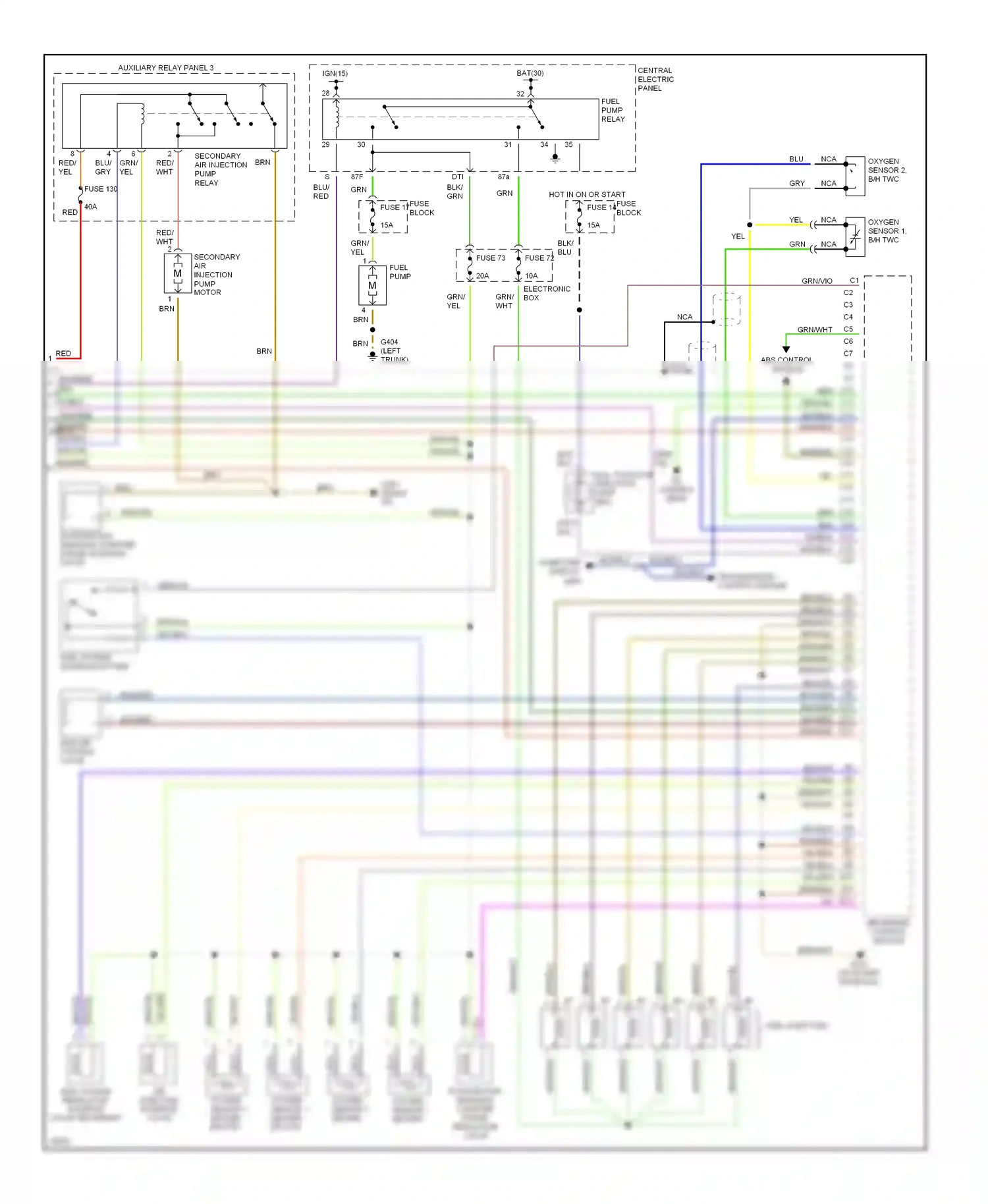 Wiring diagram computer display unit for Audi A6 C4 (1994-1997) (3 of 3)