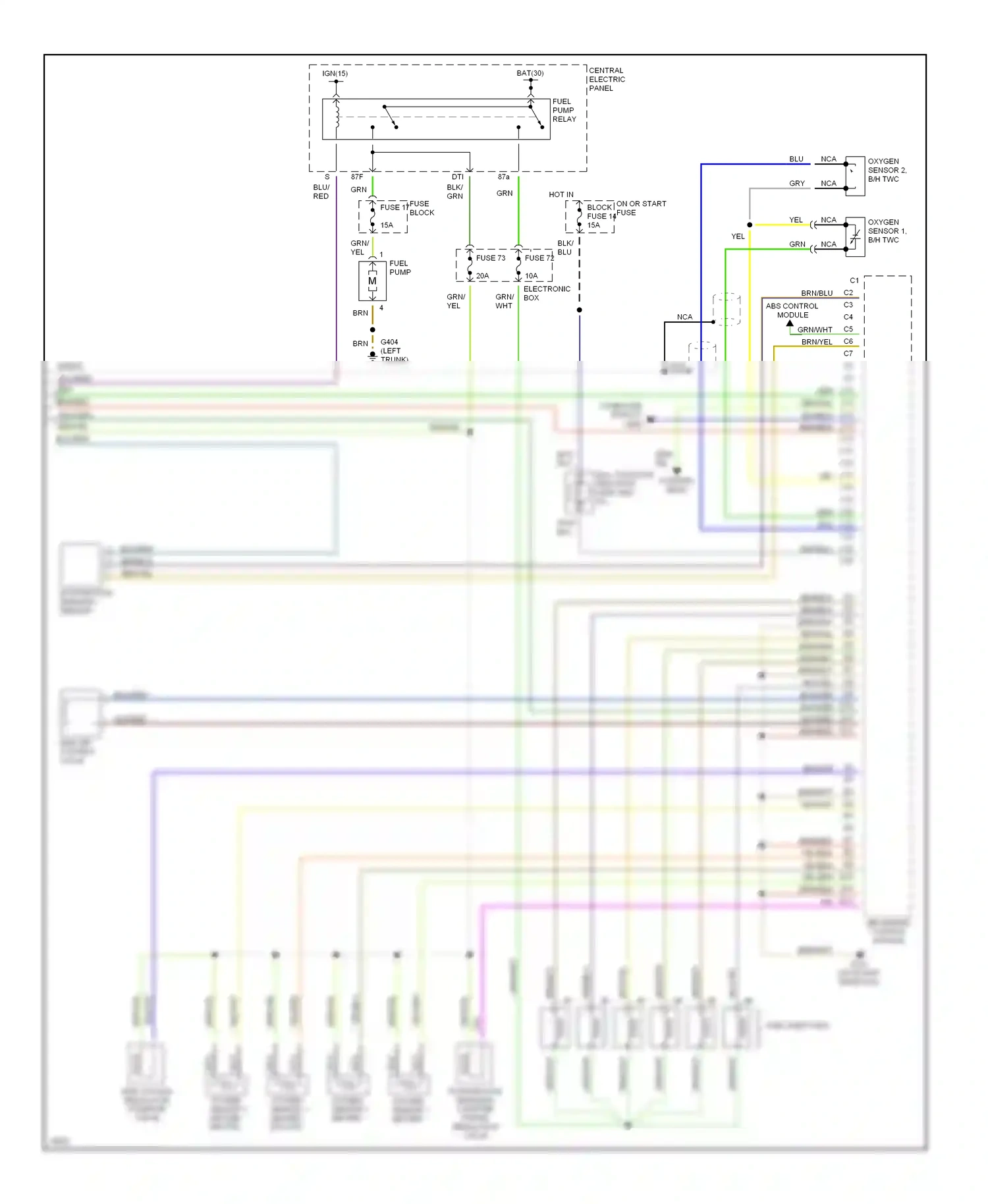 Wiring diagram computer display unit for Audi A6 C4 (1994-1997) (2 of 3)