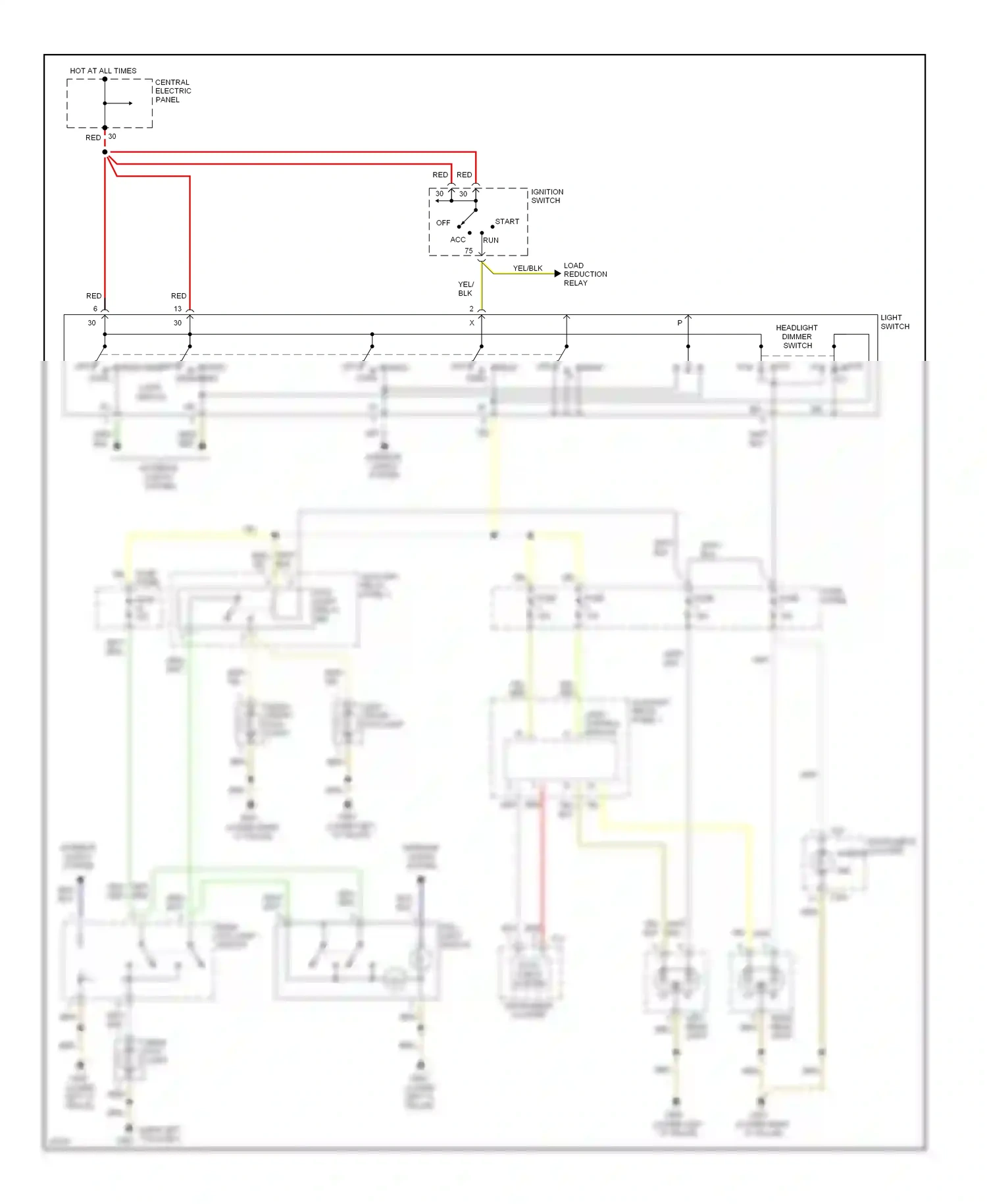 Wiring diagram fog light switch for Audi A6 C4 (1994-1997) (2 of 2)