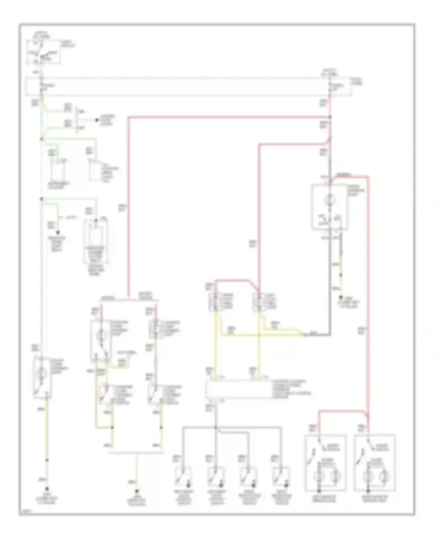 Wiring diagram central locking/ alarm system/ interior light delay control module for Audi A6 C4 (1994-1997)