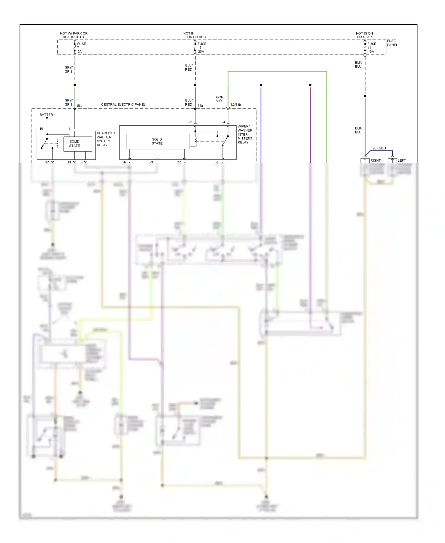 Wiring diagram instrument cluster system for Audi A6 C4 (1994-1997) (5 of 5)