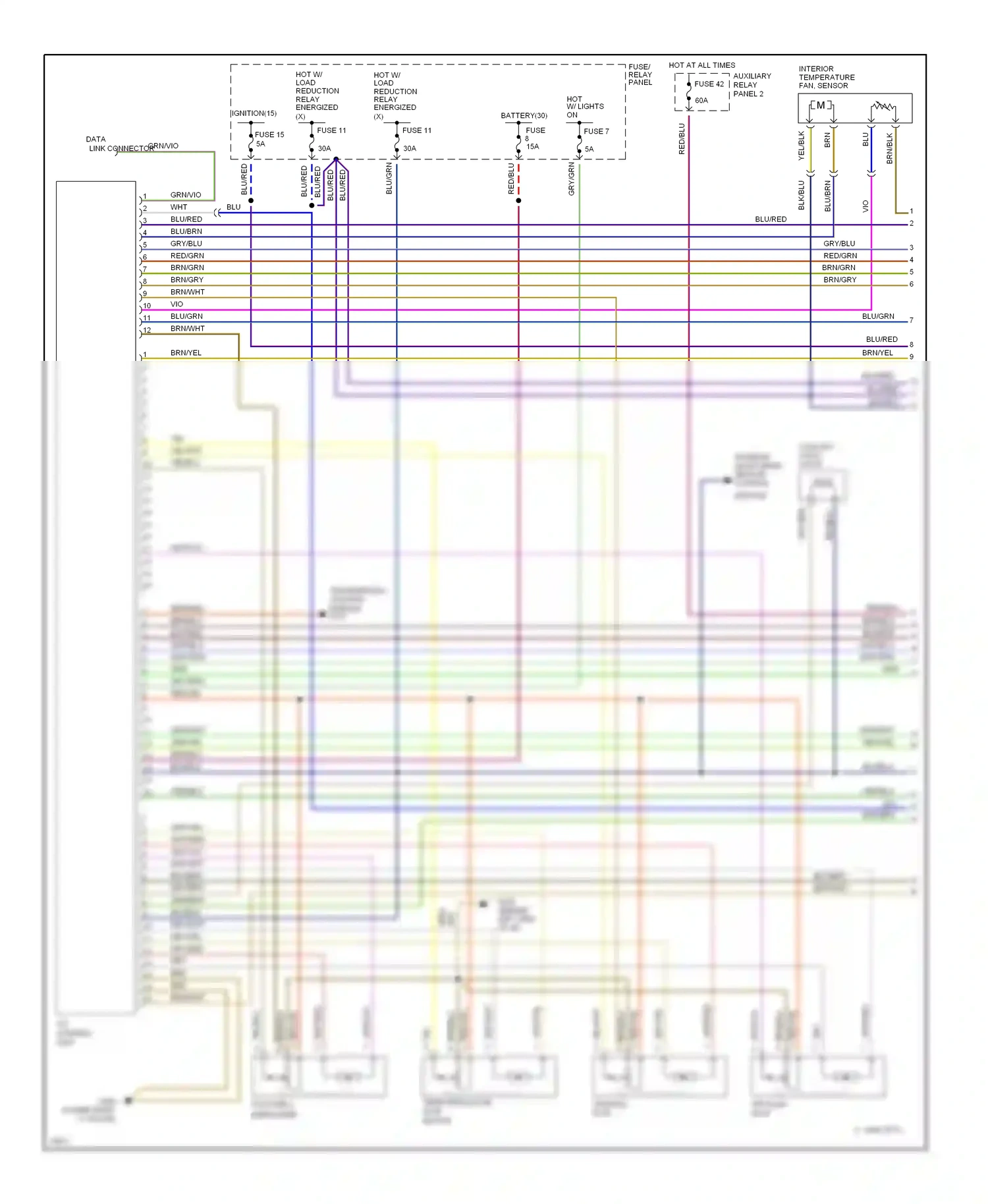 Wiring diagram interior monitoring sensor control module for Audi A6 C4 (1994-1997) (1 of 2)