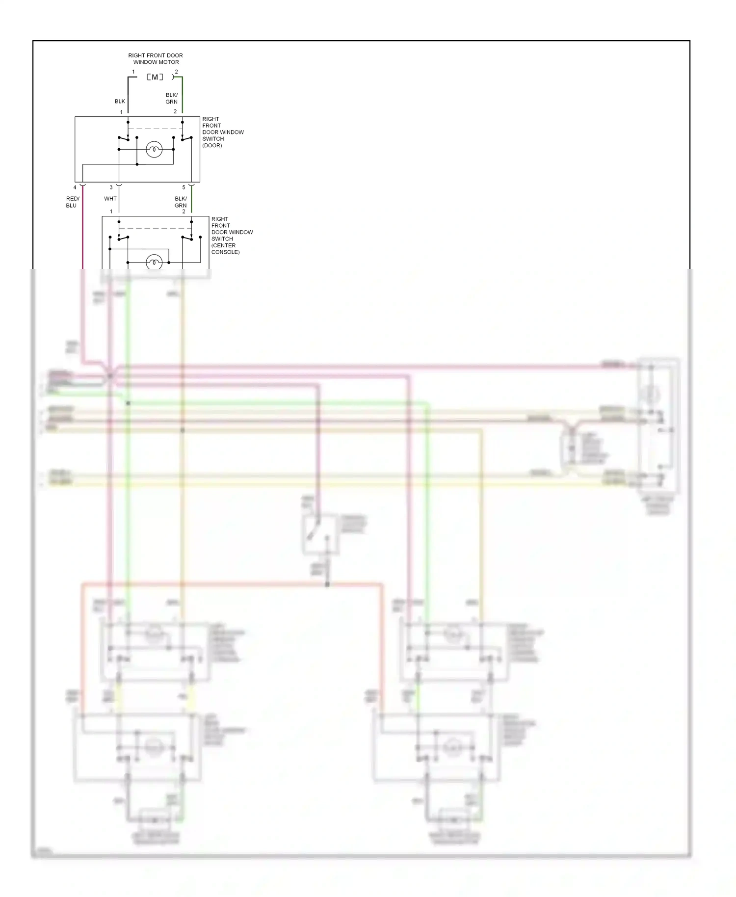 Wiring diagram left front window switch for Audi A6 C4 (1994-1997) (1 of 1)