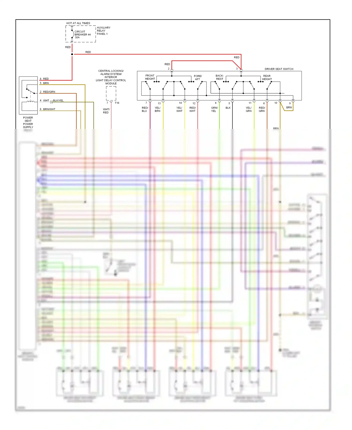 Wiring diagram memory program switch for Audi A6 C4 (1994-1997) (3 of 3)